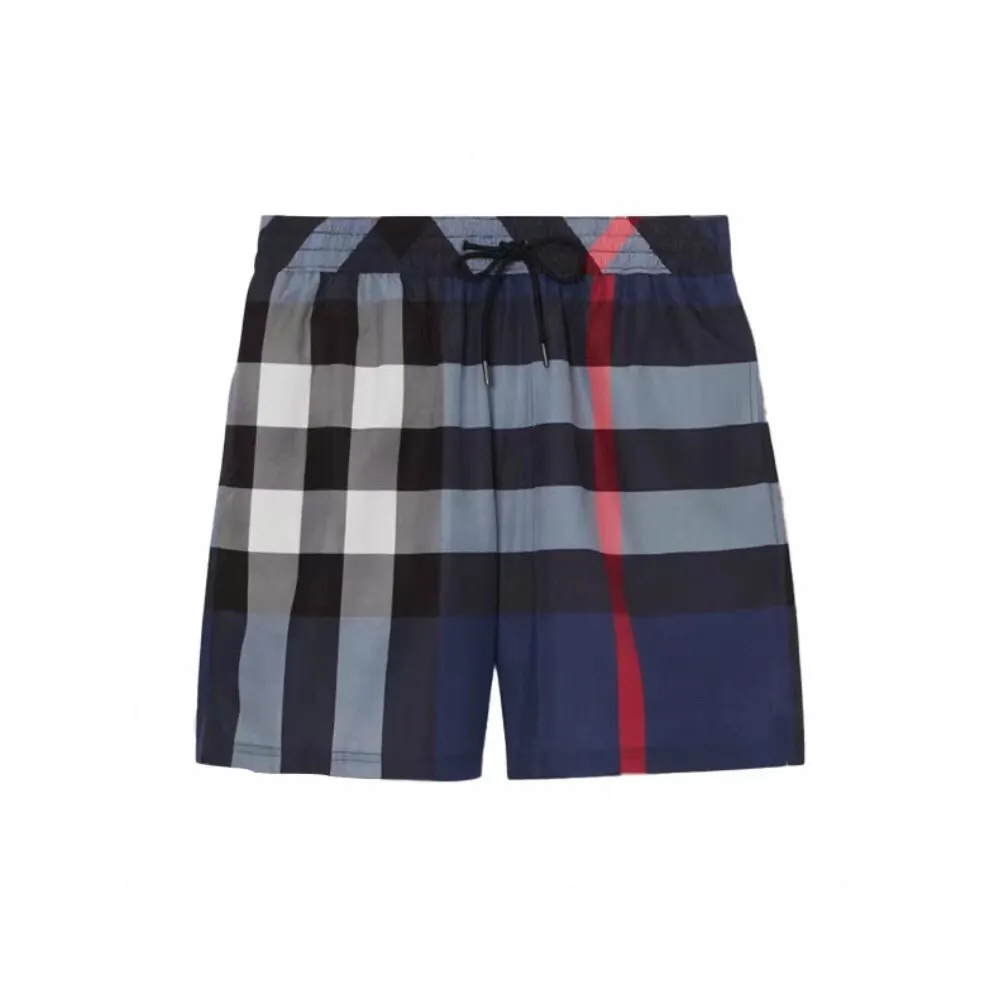 Check Print Drawstring Swim Shorts D10516286 — view 2