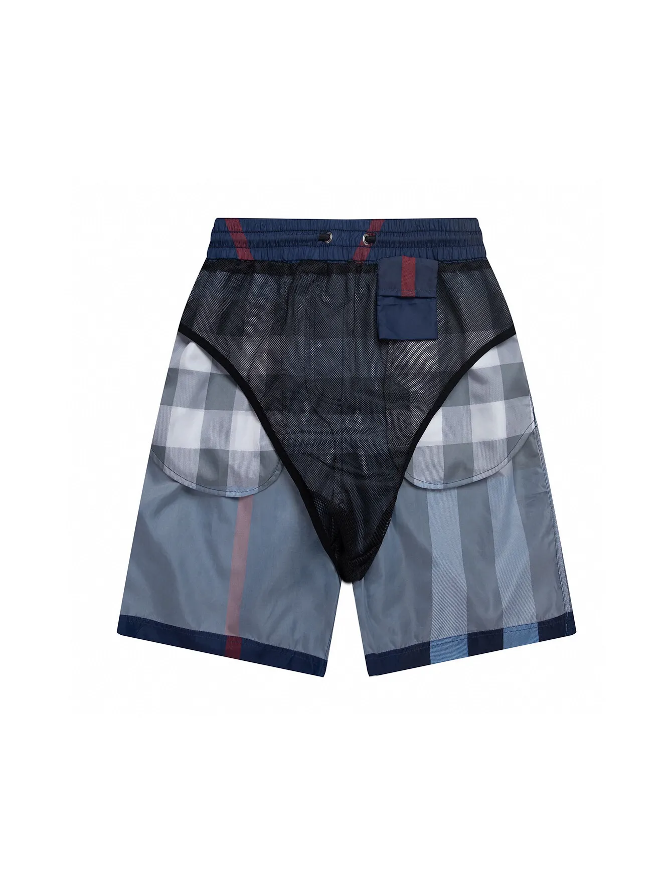 Check Print Drawstring Swim Shorts D10516286 — view 6