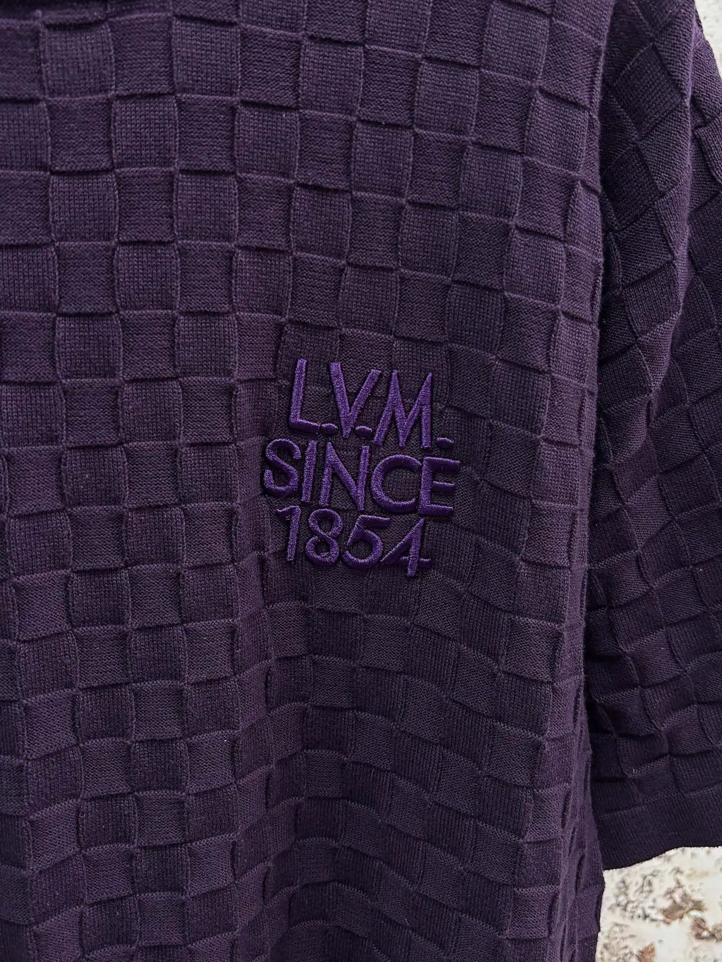 Damier Jacquard Cotton T-Shirt D18514331 — view 4