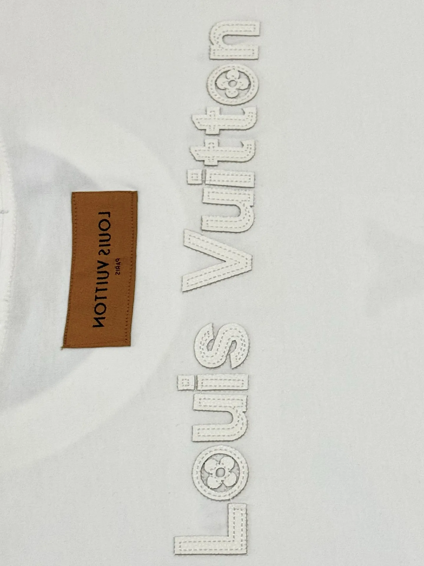 Leather Patch Embroidered Cotton T-Shirt D13513804 — view 7