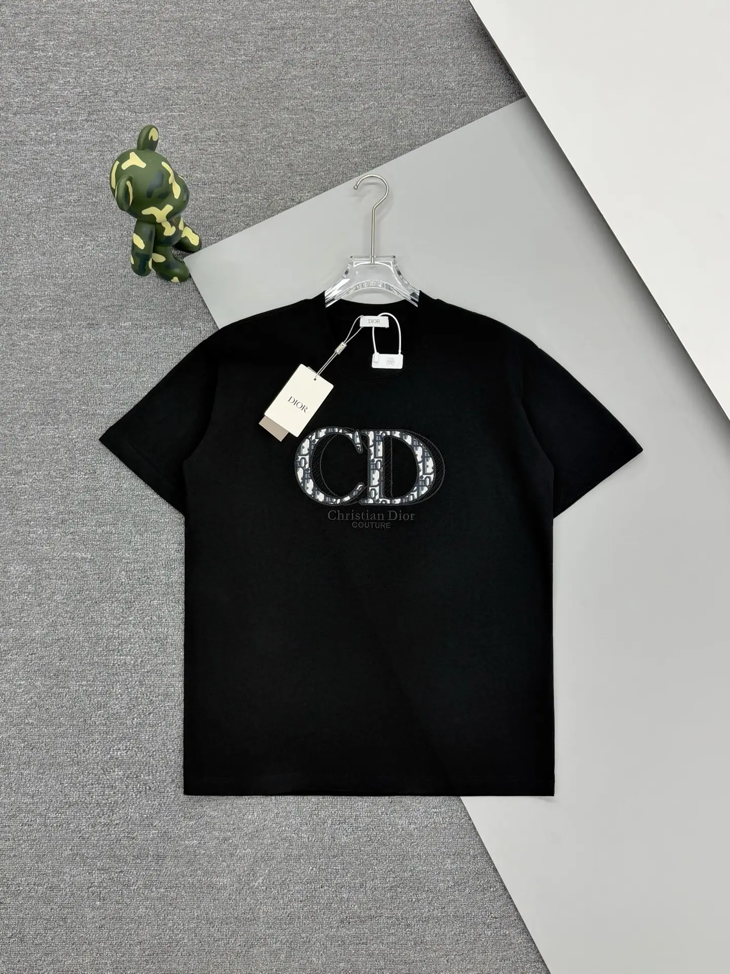 CD Oblique Embroidered Cotton T-Shirt D13513643