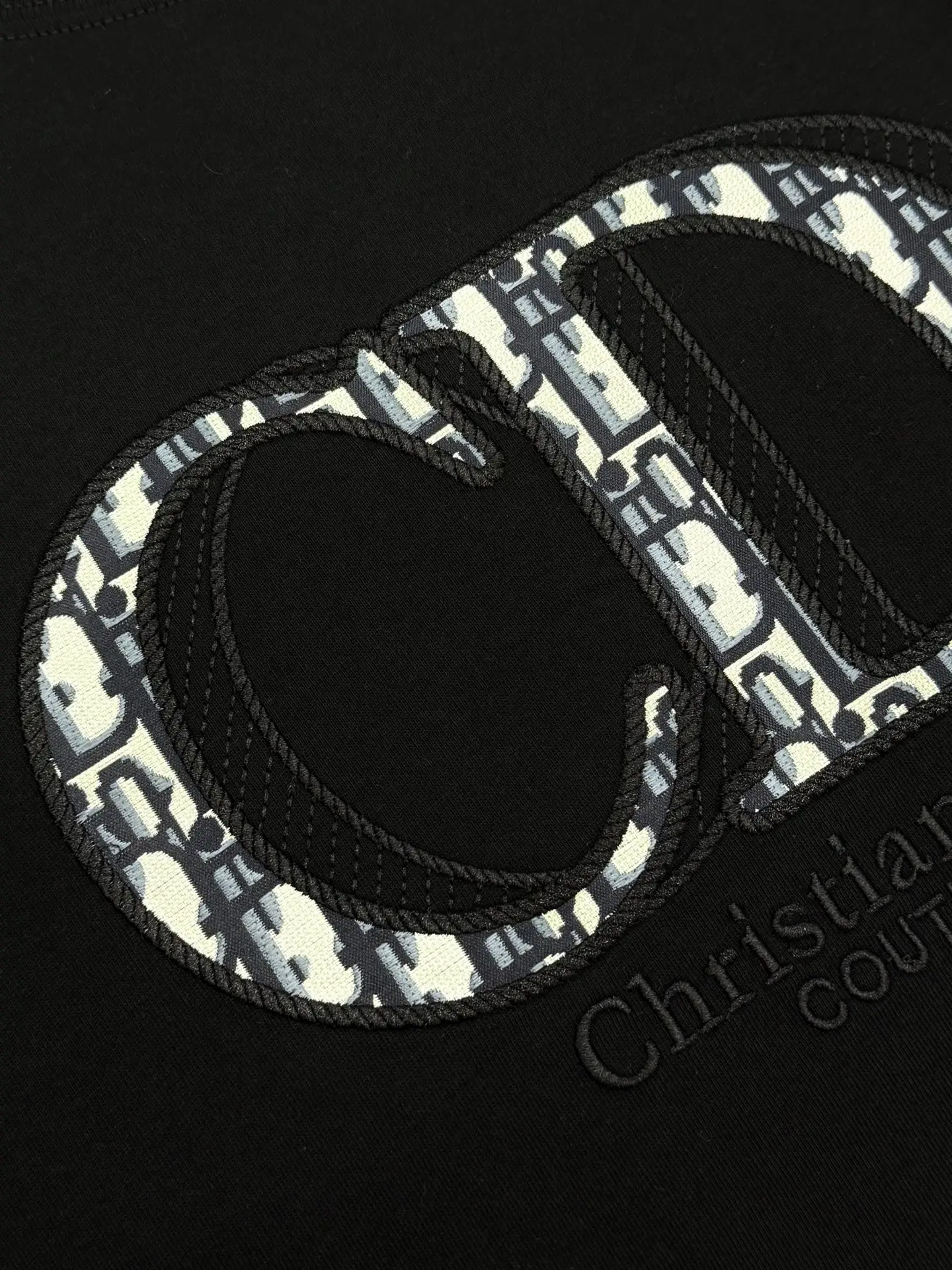 CD Oblique Embroidered Cotton T-Shirt D13513643 — view 4