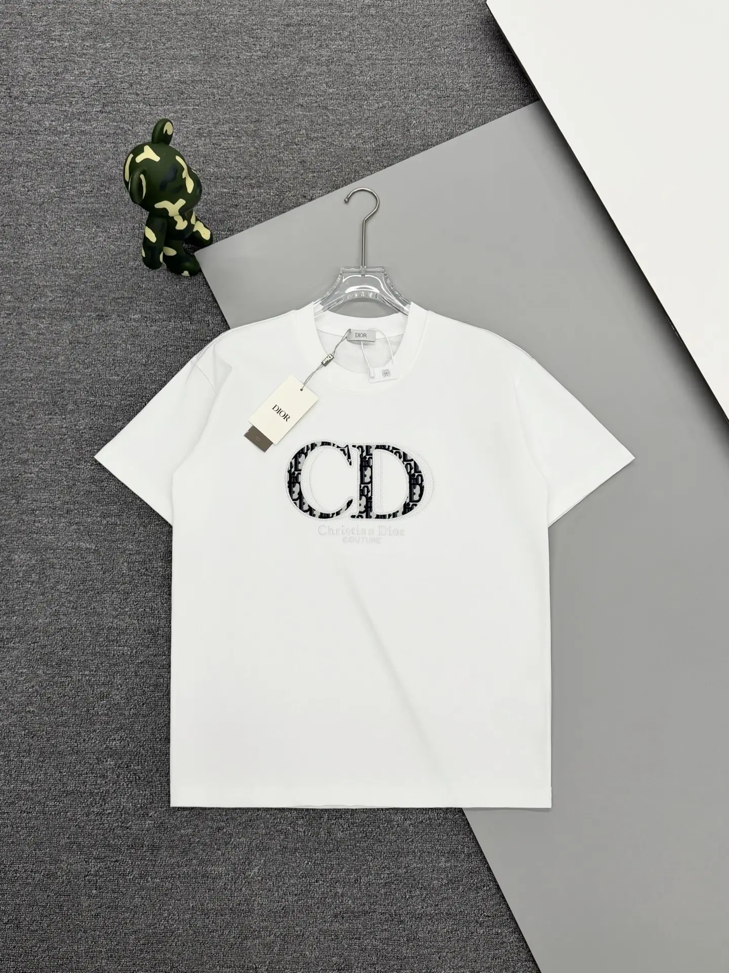 CD Oblique Embroidered Cotton T-Shirt D13513642