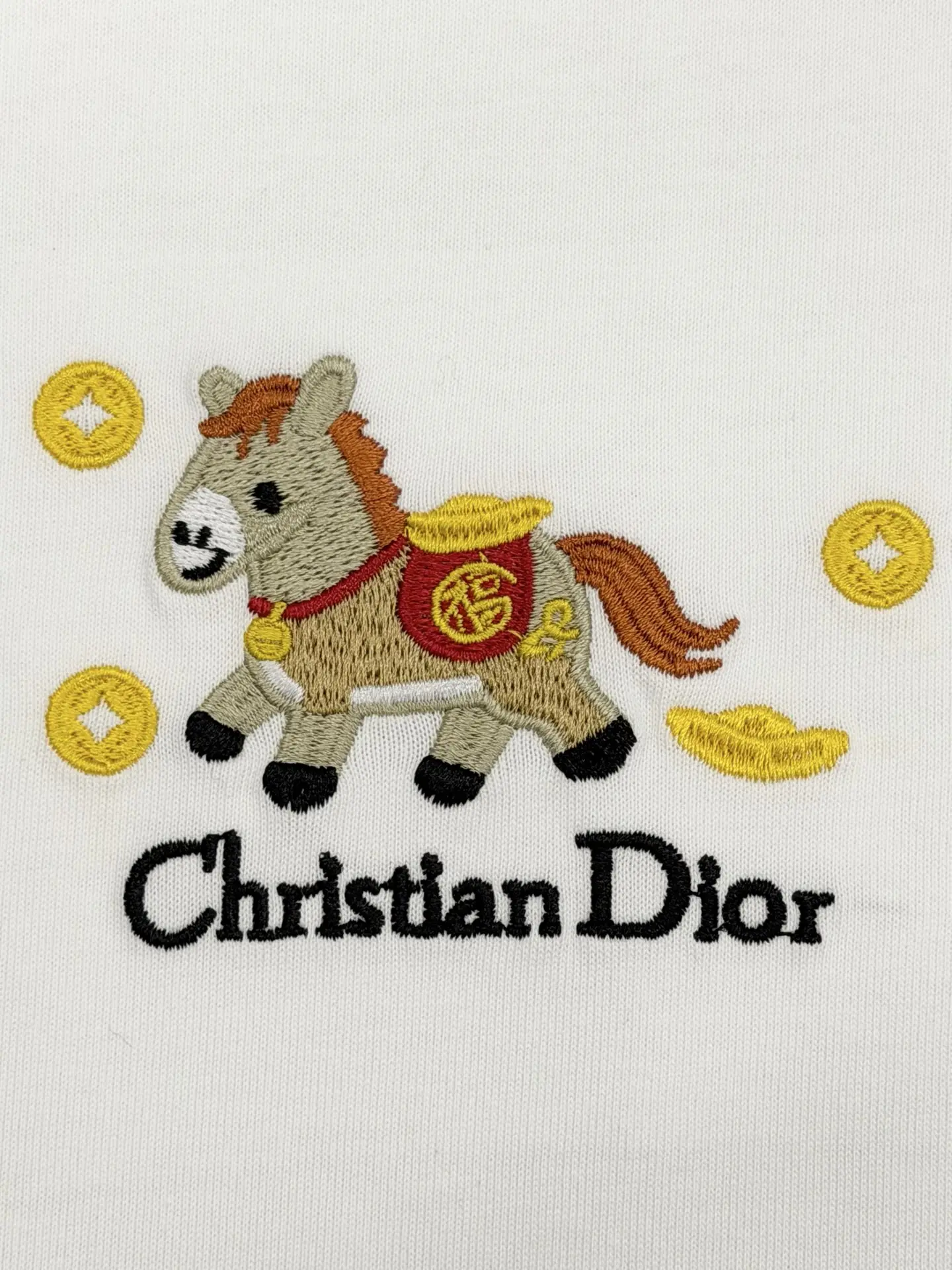 Lunar New Year Embroidered Cotton T-Shirt D13513772 — view 4