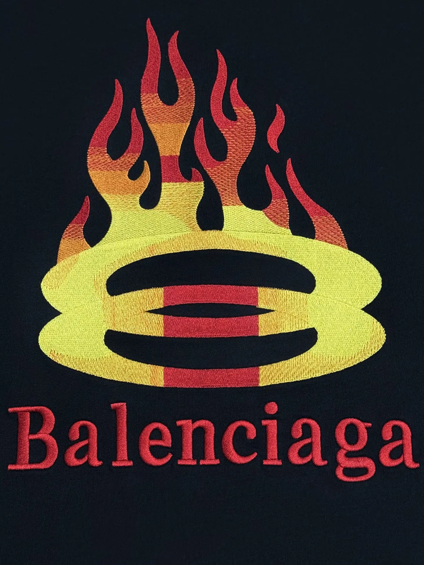 Flame Logo Embroidered Cotton T-Shirt D13513745 — view 7