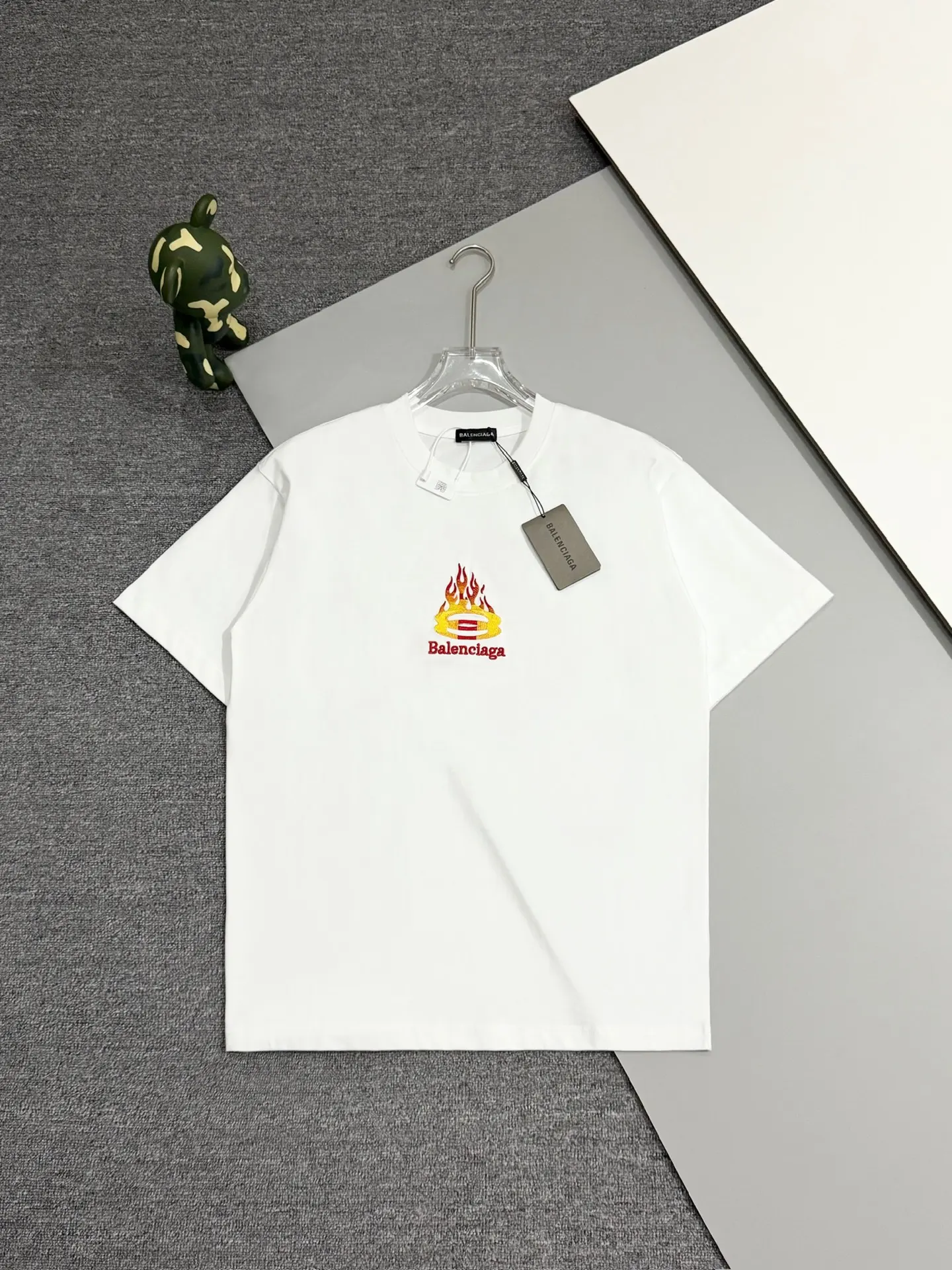Flame Logo Embroidered Cotton T-Shirt D13513744