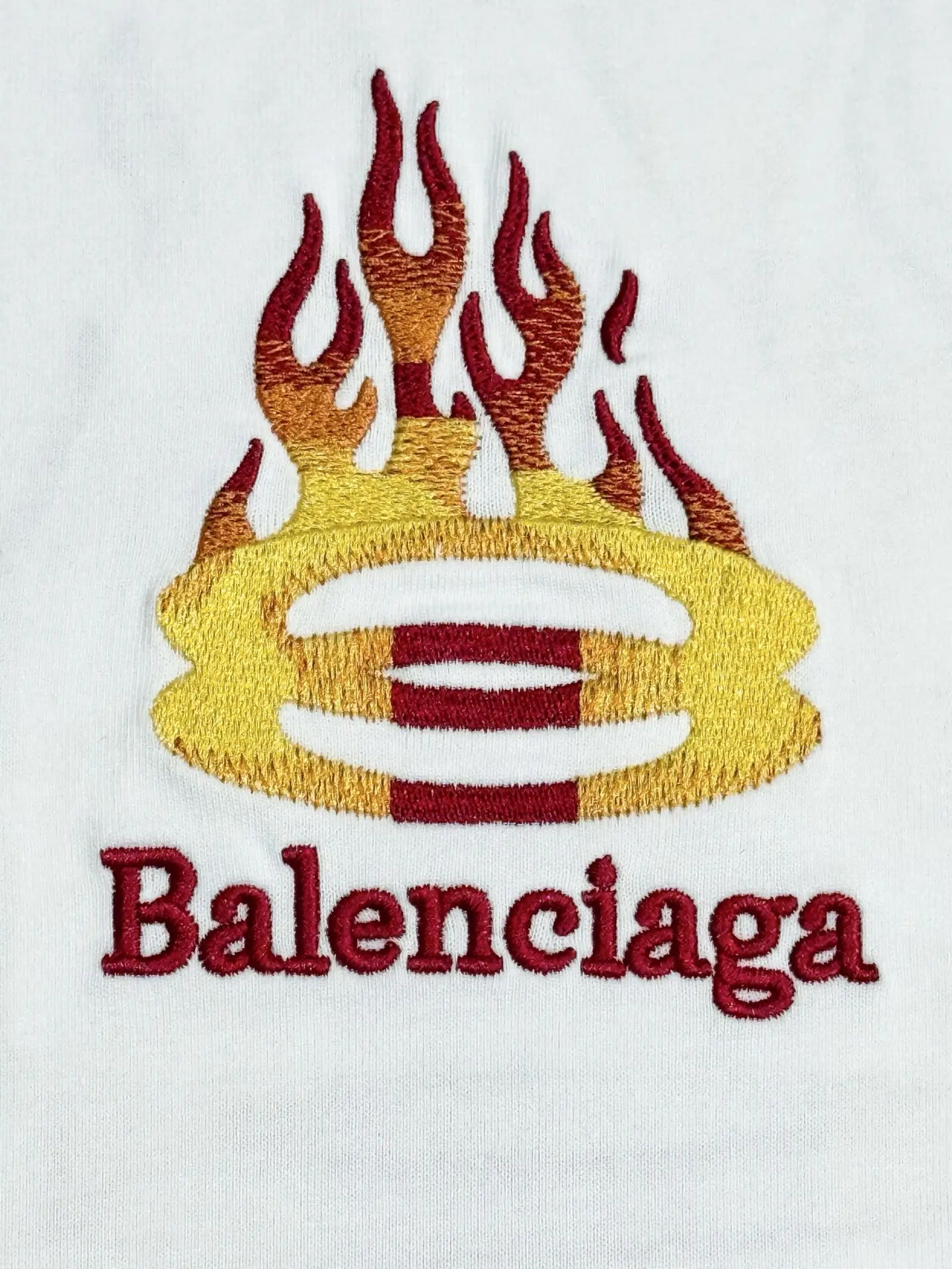 Flame Logo Embroidered Cotton T-Shirt D13513744 — view 4