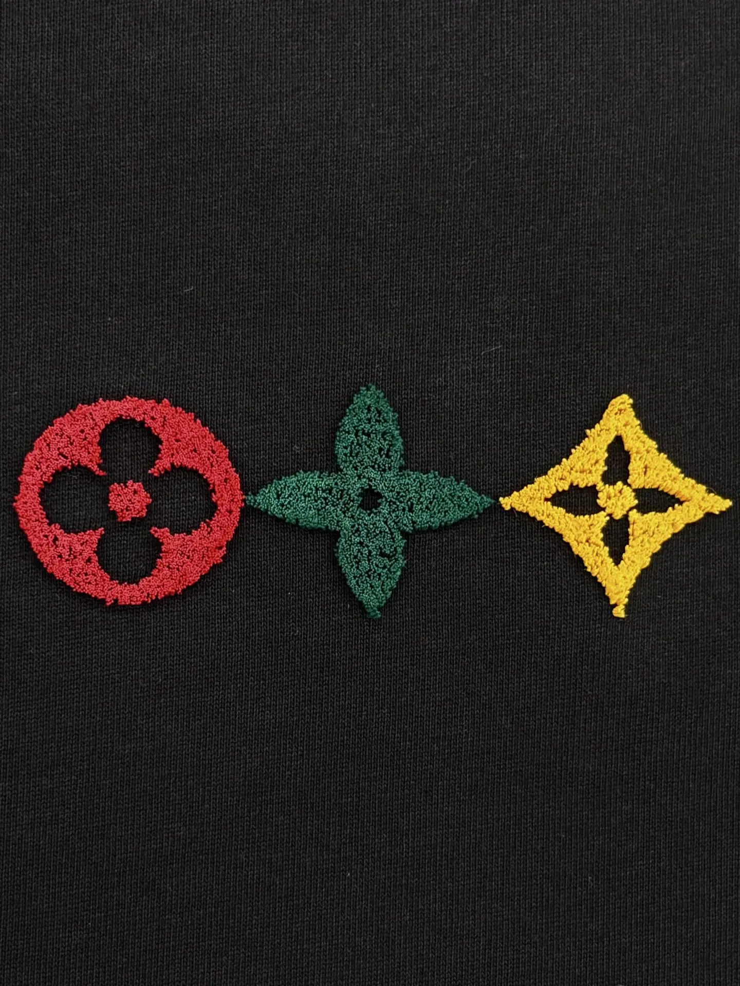 Embroidered Monogram Flower Cotton T-Shirt D14013801 — view 5
