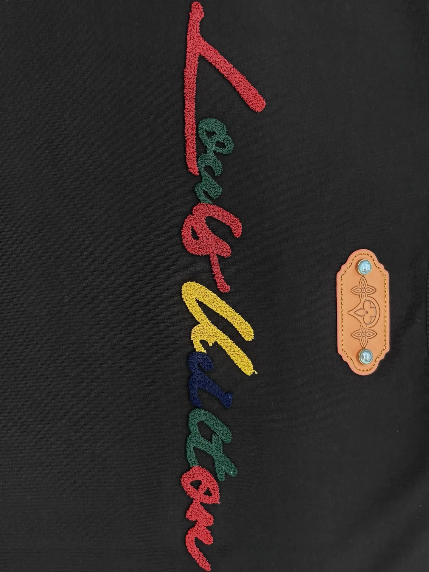 Embroidered Monogram Flower Cotton T-Shirt D14013801 — view 6