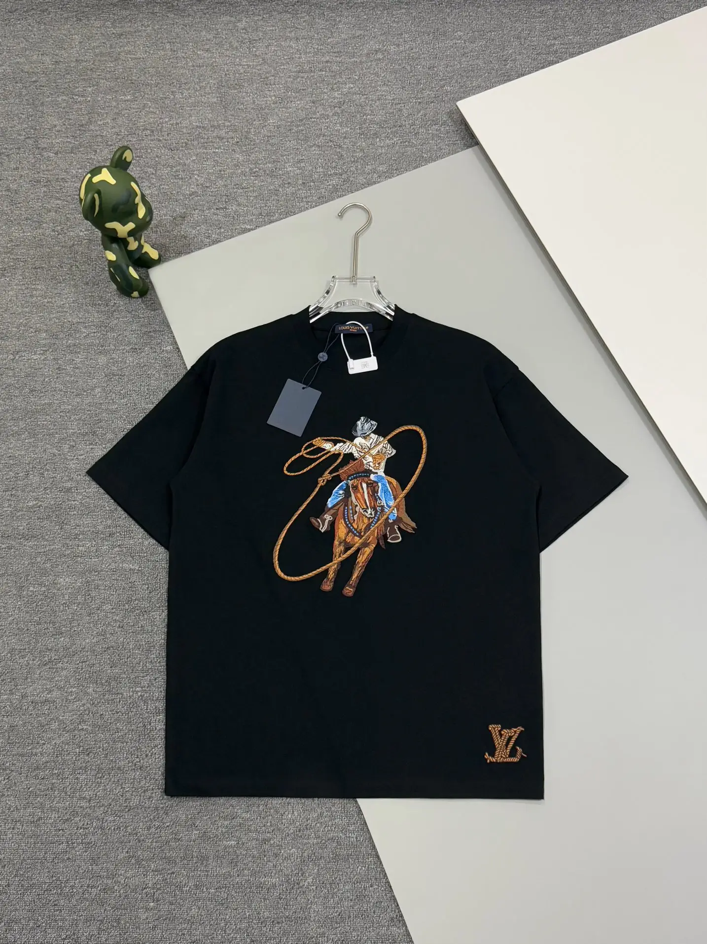 Embroidered Cowboy Lasso Cotton T-Shirt D14513807
