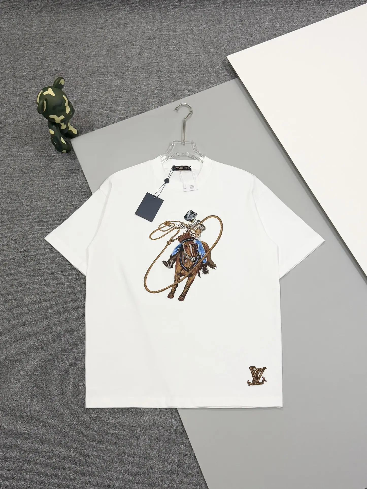 Embroidered Cowboy Lasso Cotton T-Shirt D14513806