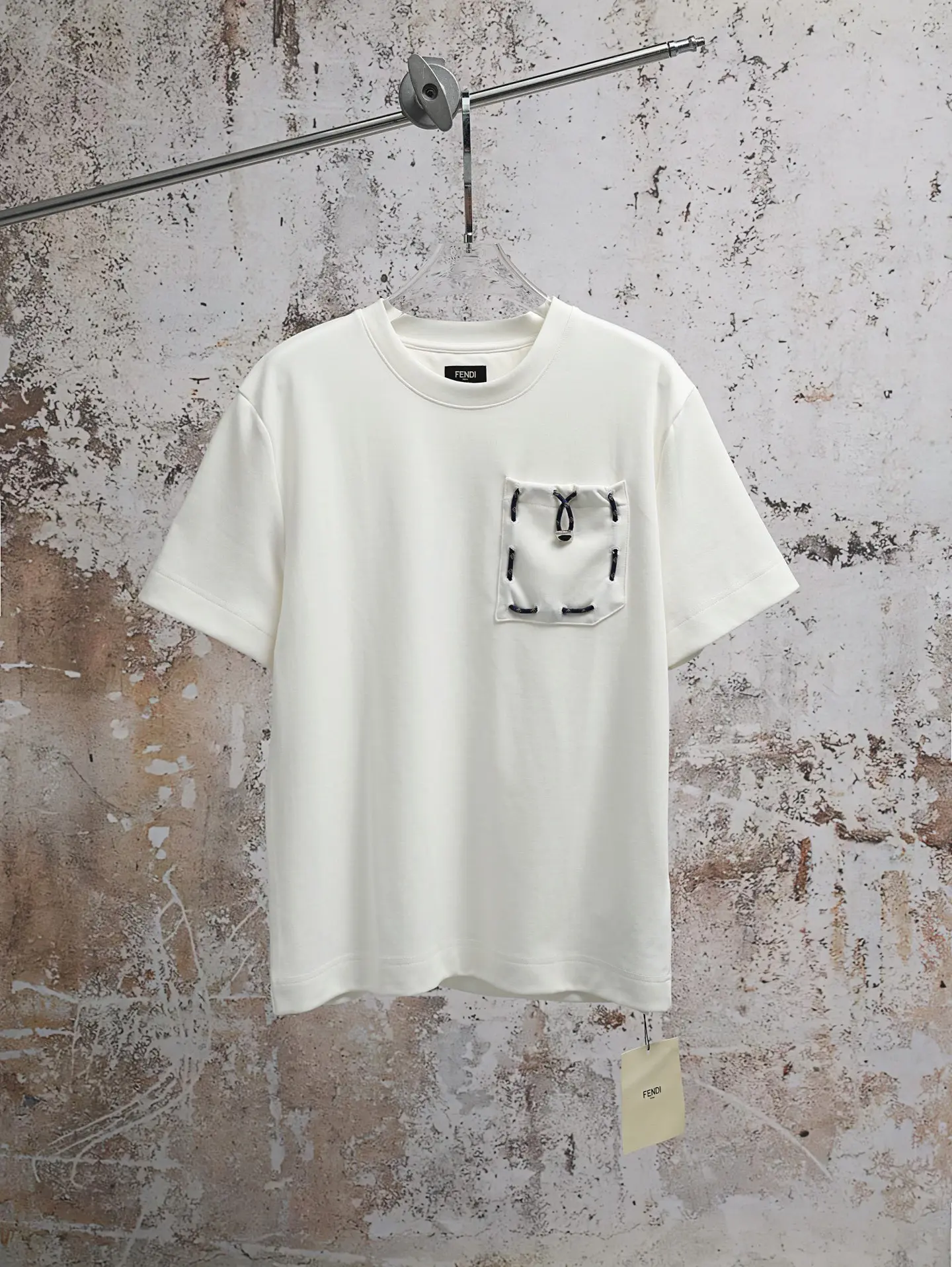 Drawstring Pocket Cotton-Jersey T-Shirt D17521931