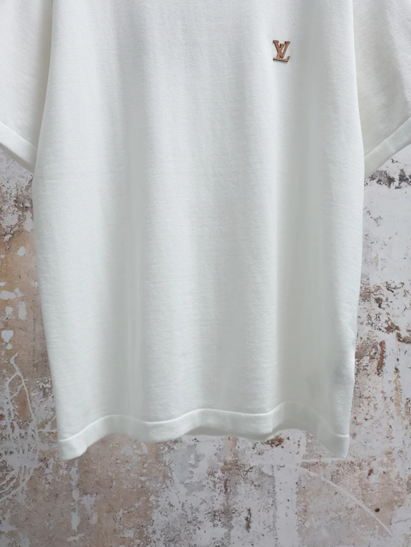 Leather Patch Cotton Knit T-Shirt D19021934 — view 6