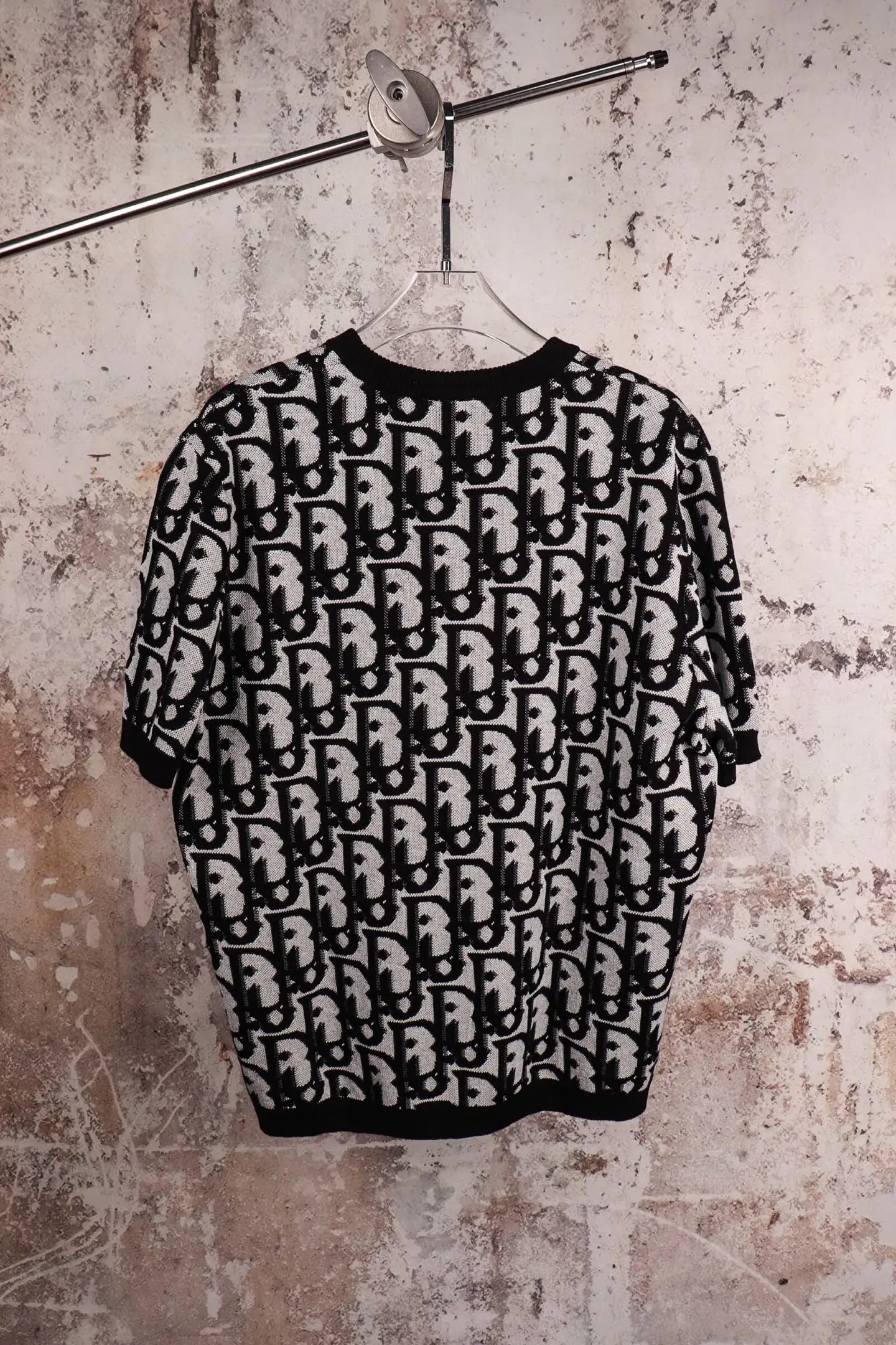 Oblique Print Cotton-Blend Knit T-Shirt D21521878 — view 2