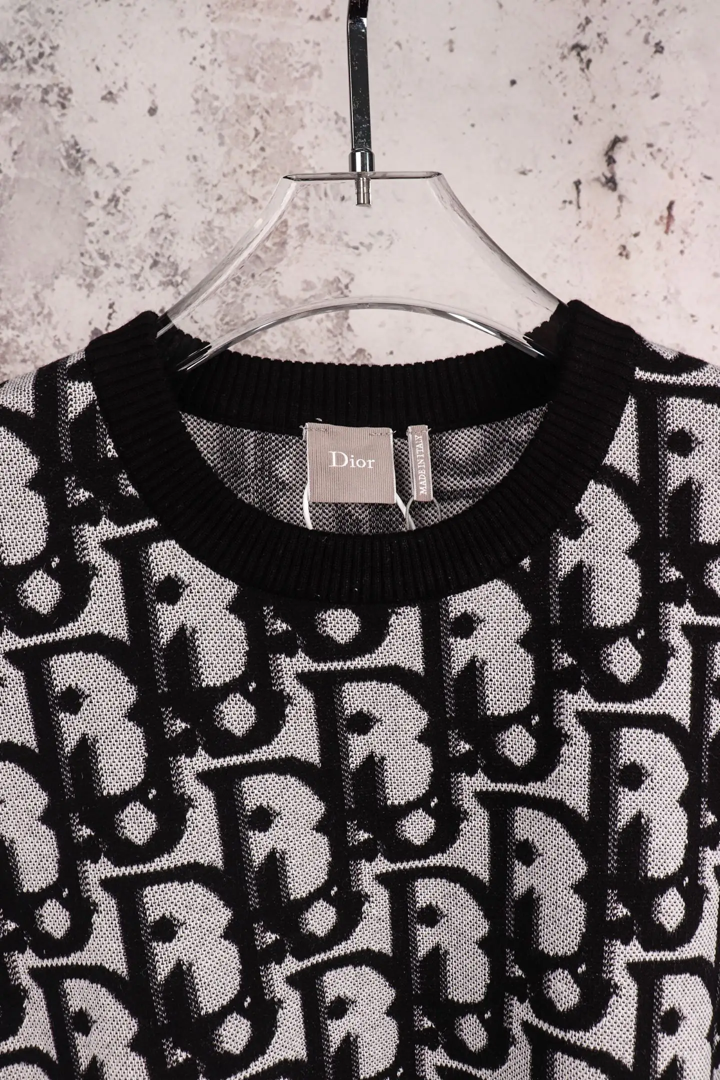 Oblique Print Cotton-Blend Knit T-Shirt D21521878 — view 3