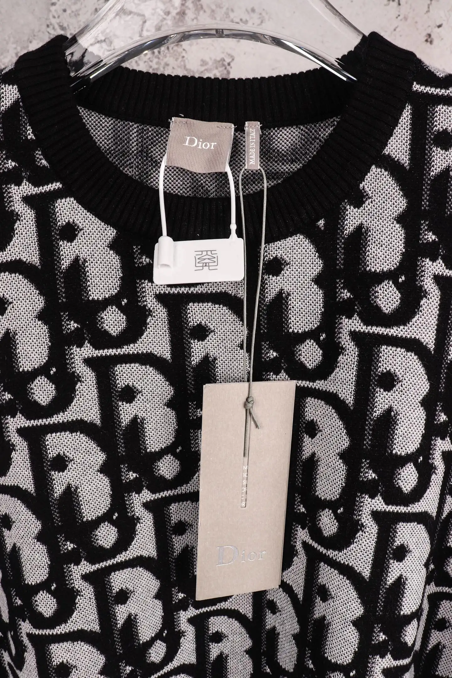 Oblique Print Cotton-Blend Knit T-Shirt D21521878 — view 4