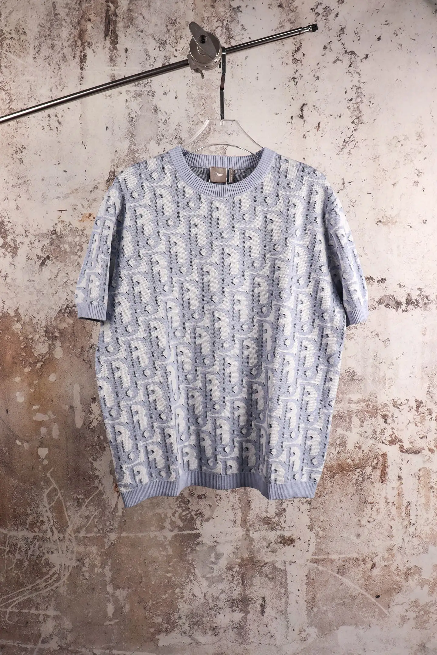 Oblique Cotton-Blend Knit T-Shirt D21521879