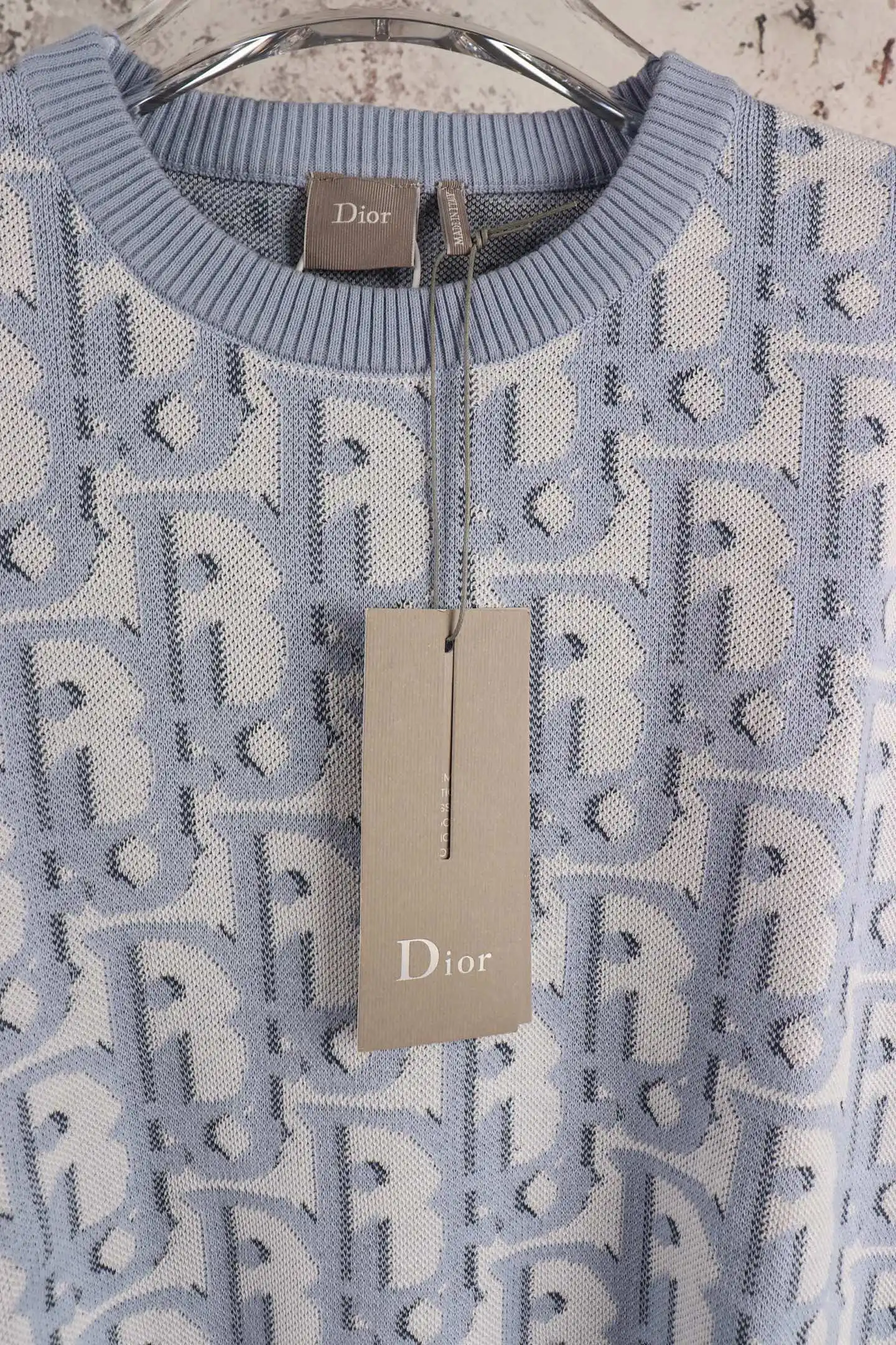 Oblique Cotton-Blend Knit T-Shirt D21521879 — view 3