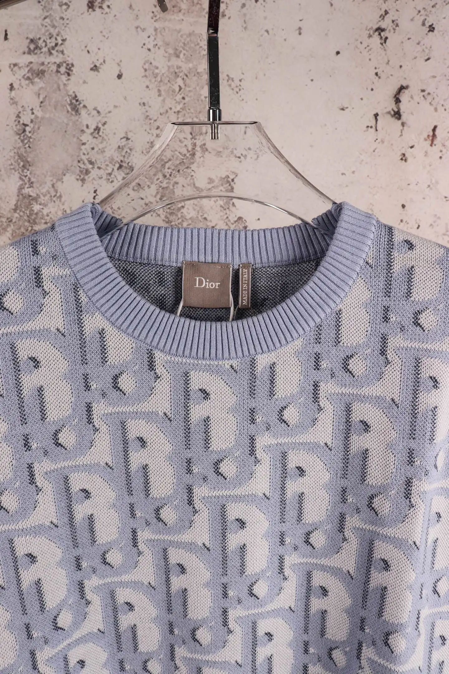 Oblique Cotton-Blend Knit T-Shirt D21521879 — view 4