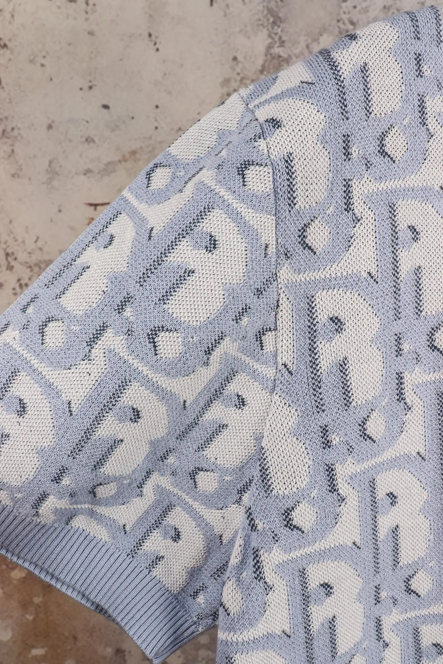 Oblique Cotton-Blend Knit T-Shirt D21521879 — view 8
