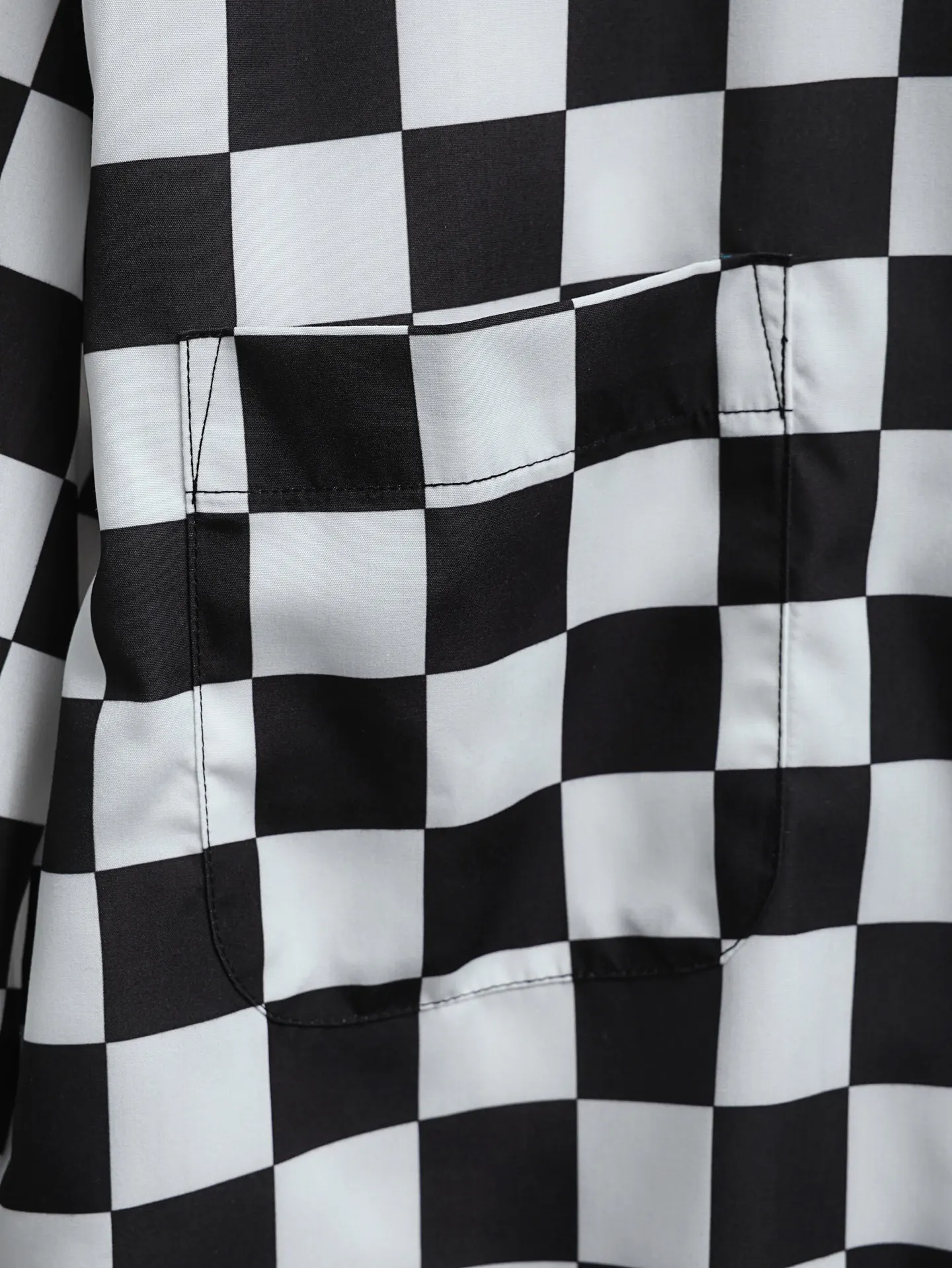 Damier Print Silk-Cotton Short-Sleeve Shirt D21521884 — view 5
