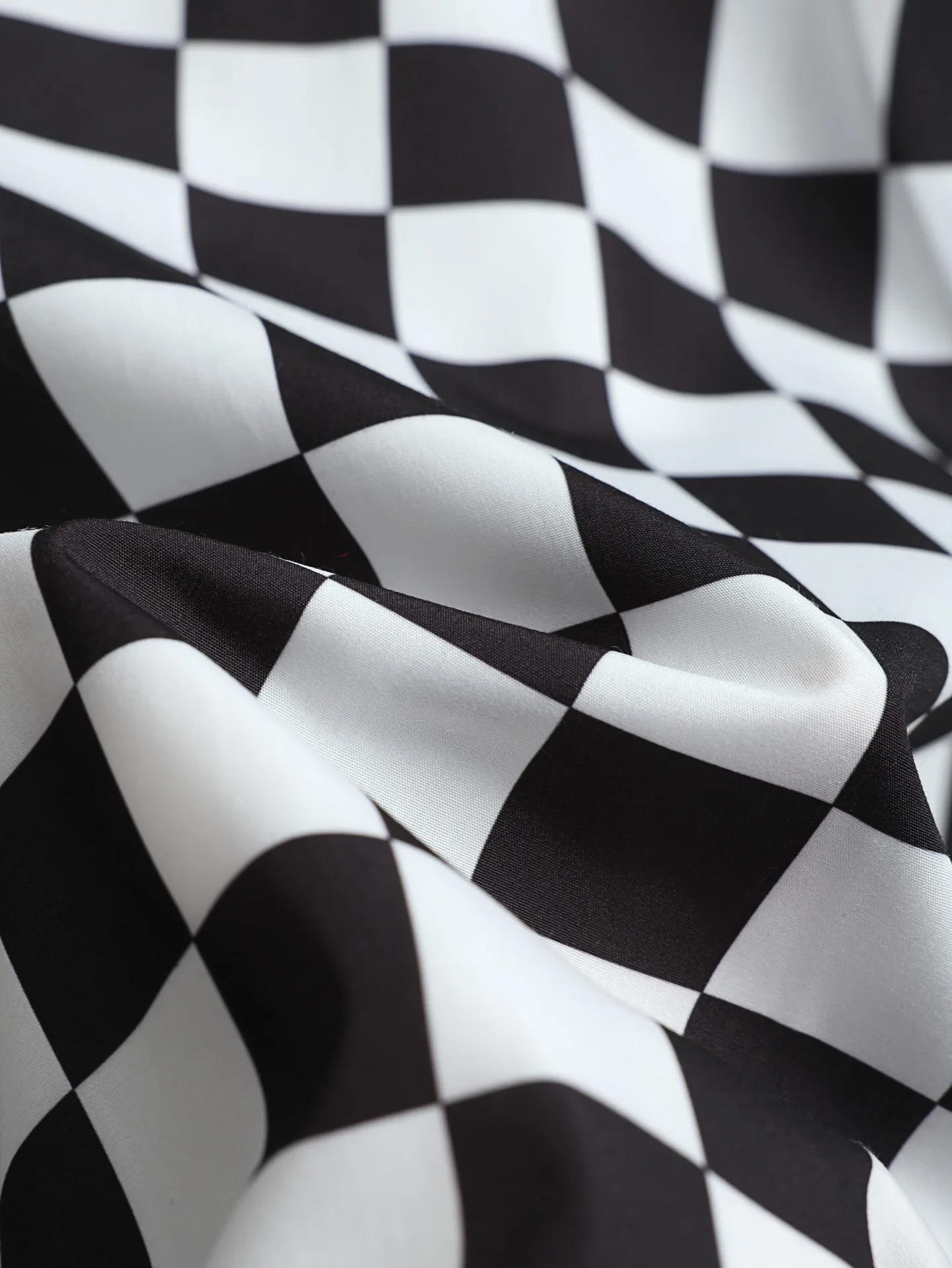Damier Print Silk-Cotton Short-Sleeve Shirt D21521884 — view 8