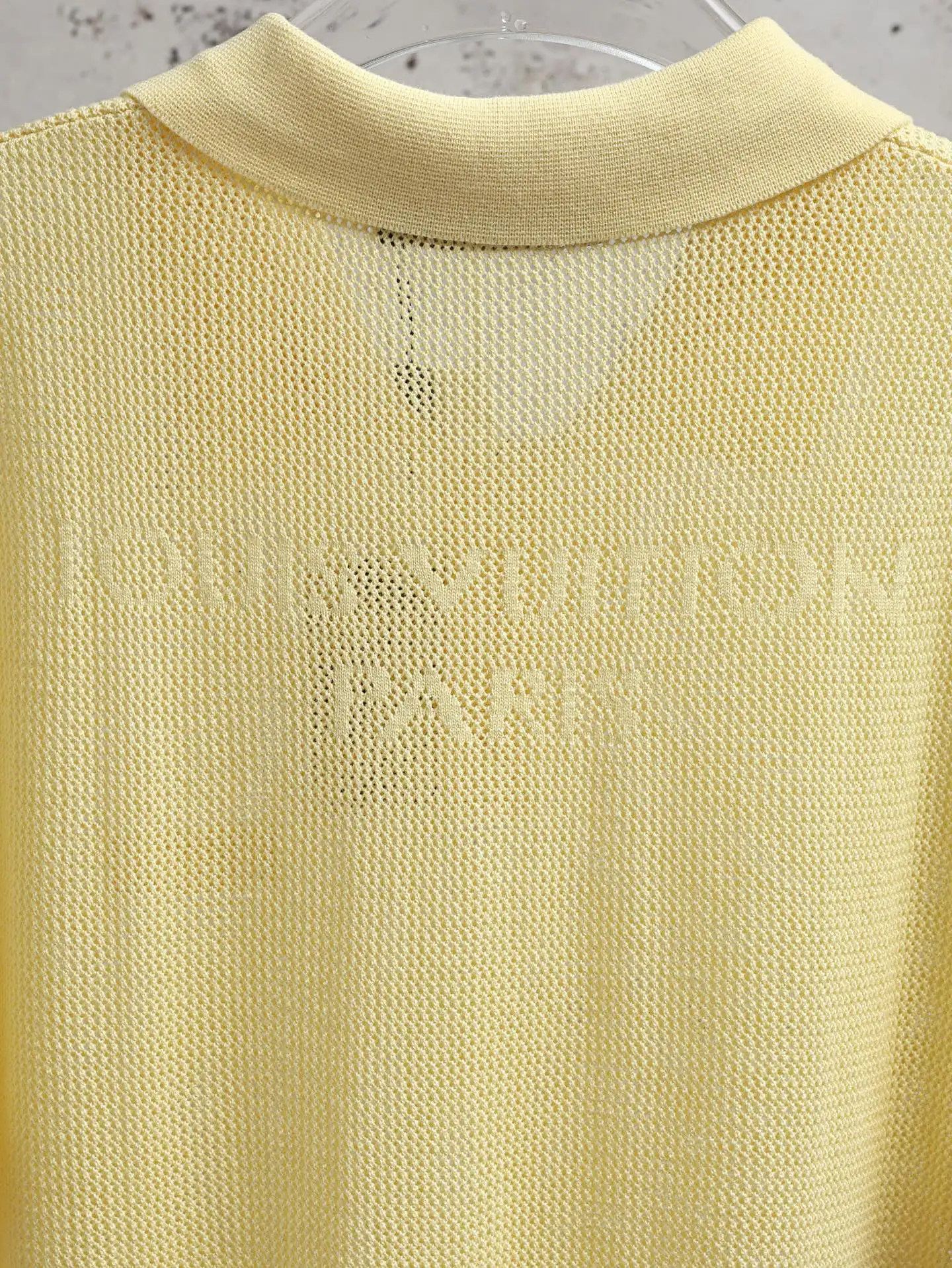 Logo-Patch Mesh Knit Cotton Polo Shirt D21521902 — view 4