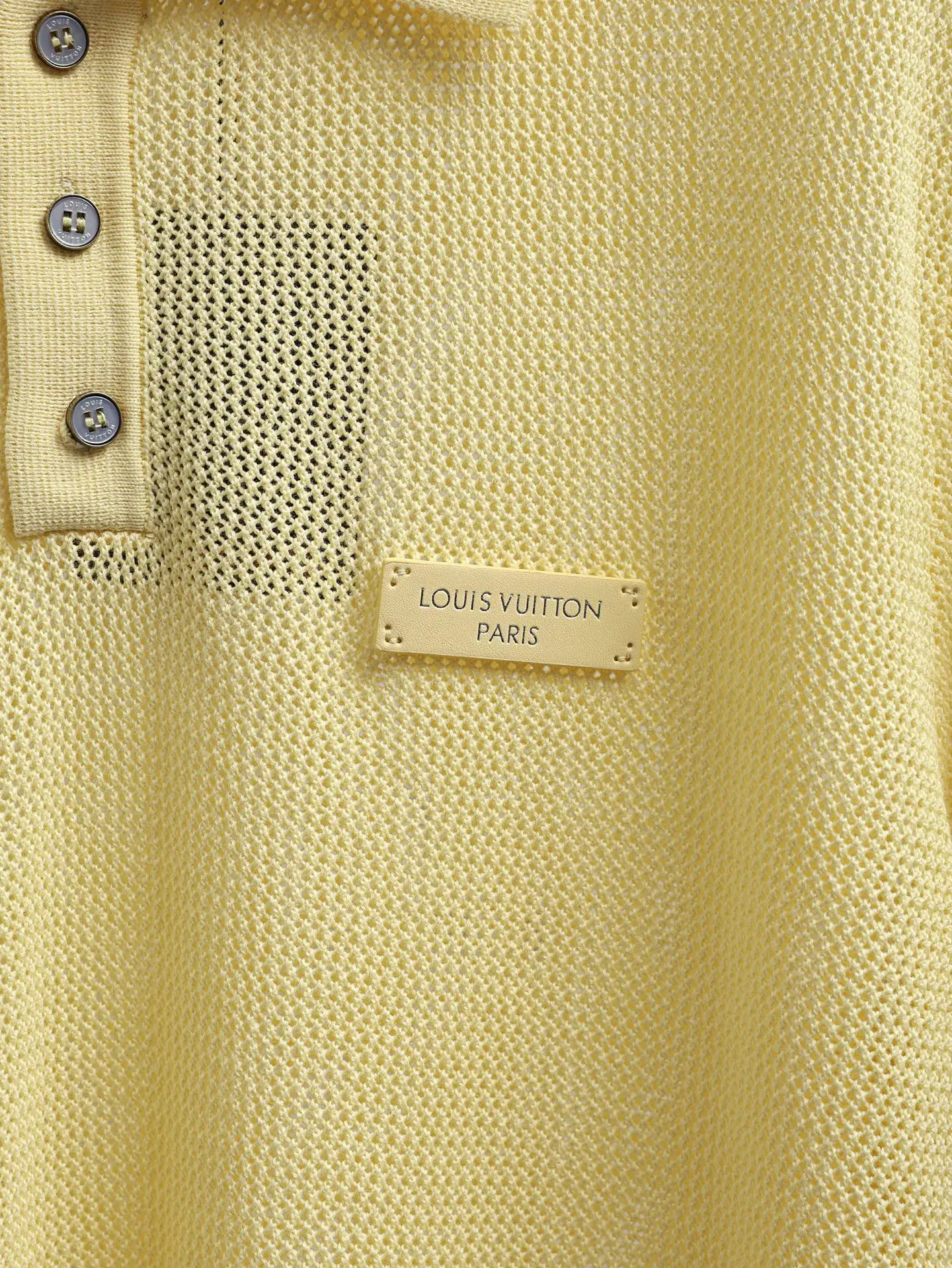 Logo-Patch Mesh Knit Cotton Polo Shirt D21521902 — view 5