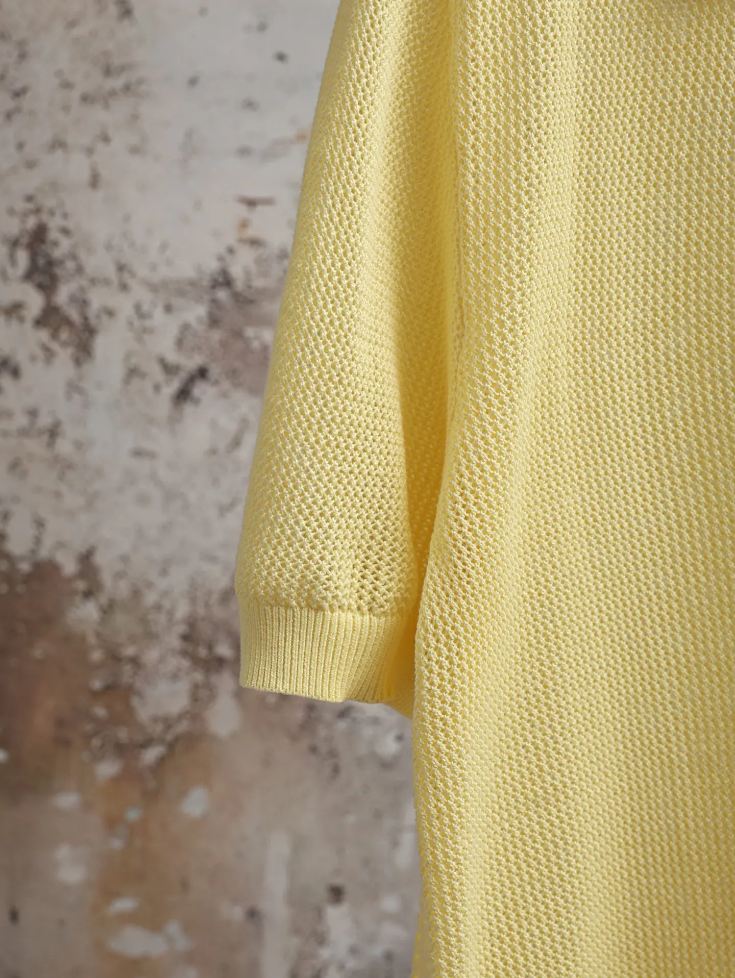 Logo-Patch Mesh Knit Cotton Polo Shirt D21521902 — view 7