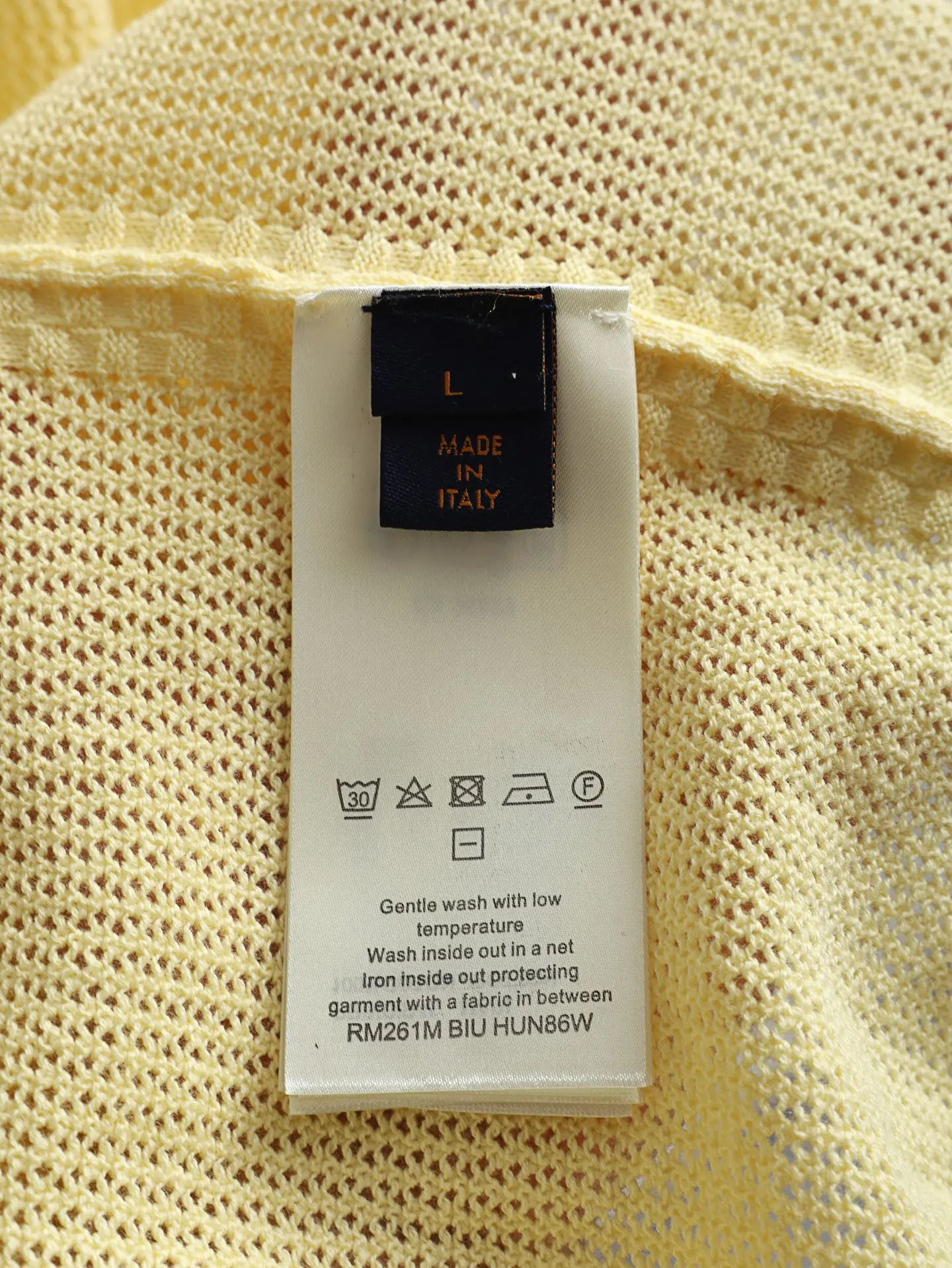 Logo-Patch Mesh Knit Cotton Polo Shirt D21521902 — view 10