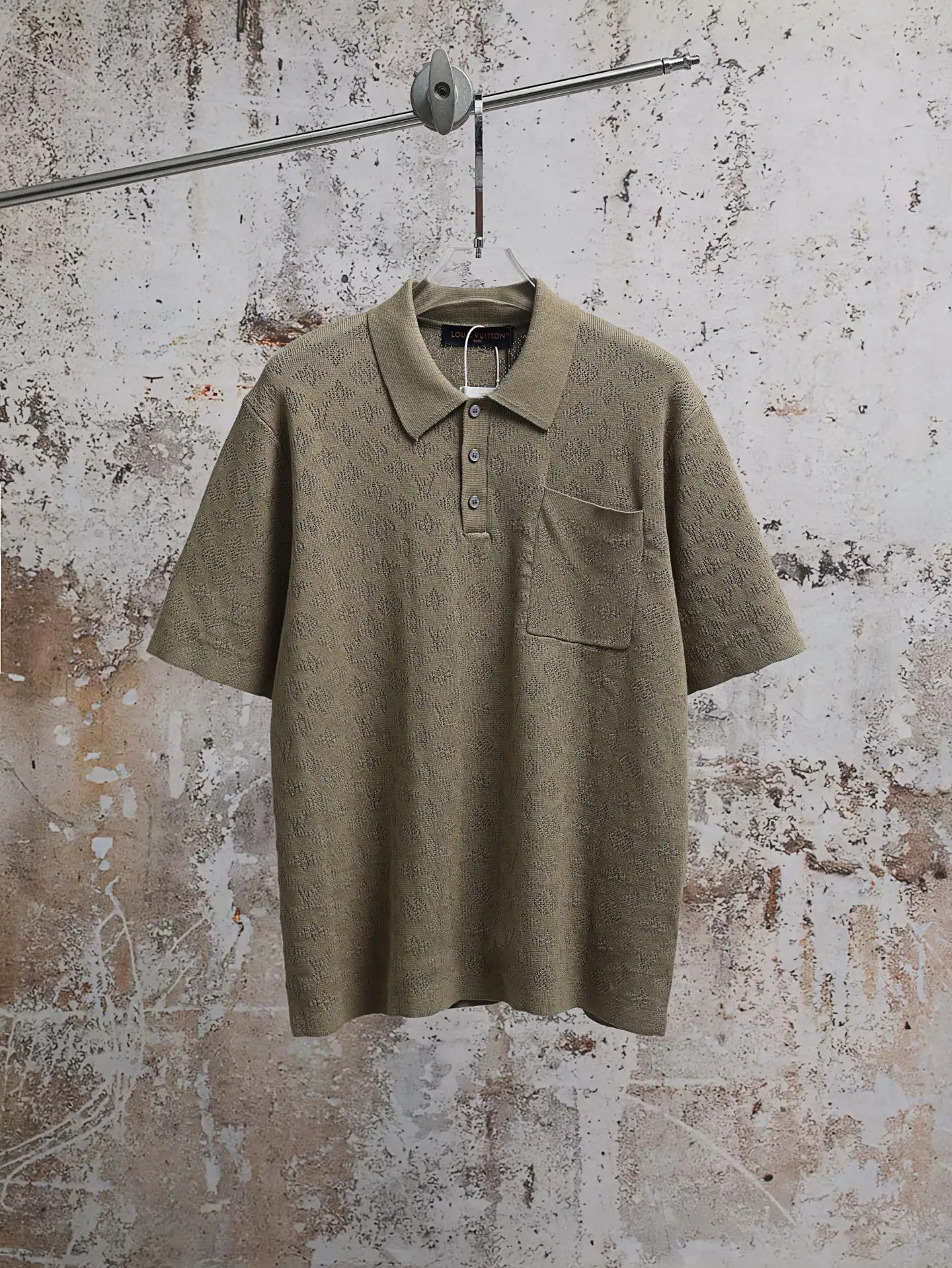 Monogram Mesh Knit Polo Shirt D21521926