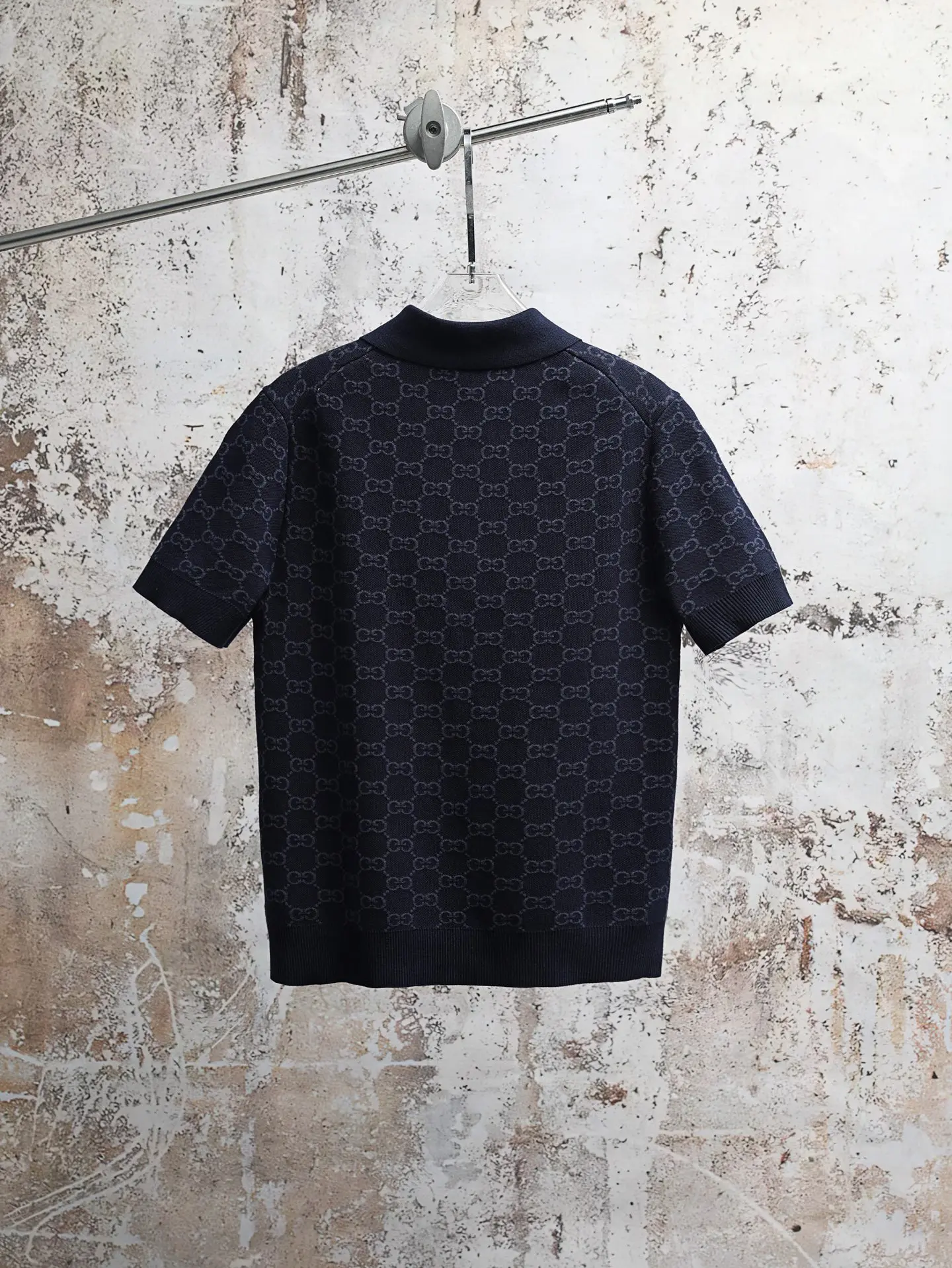 GG Monogram Cotton and Silk-Blend Polo Shirt D22521921 — view 2