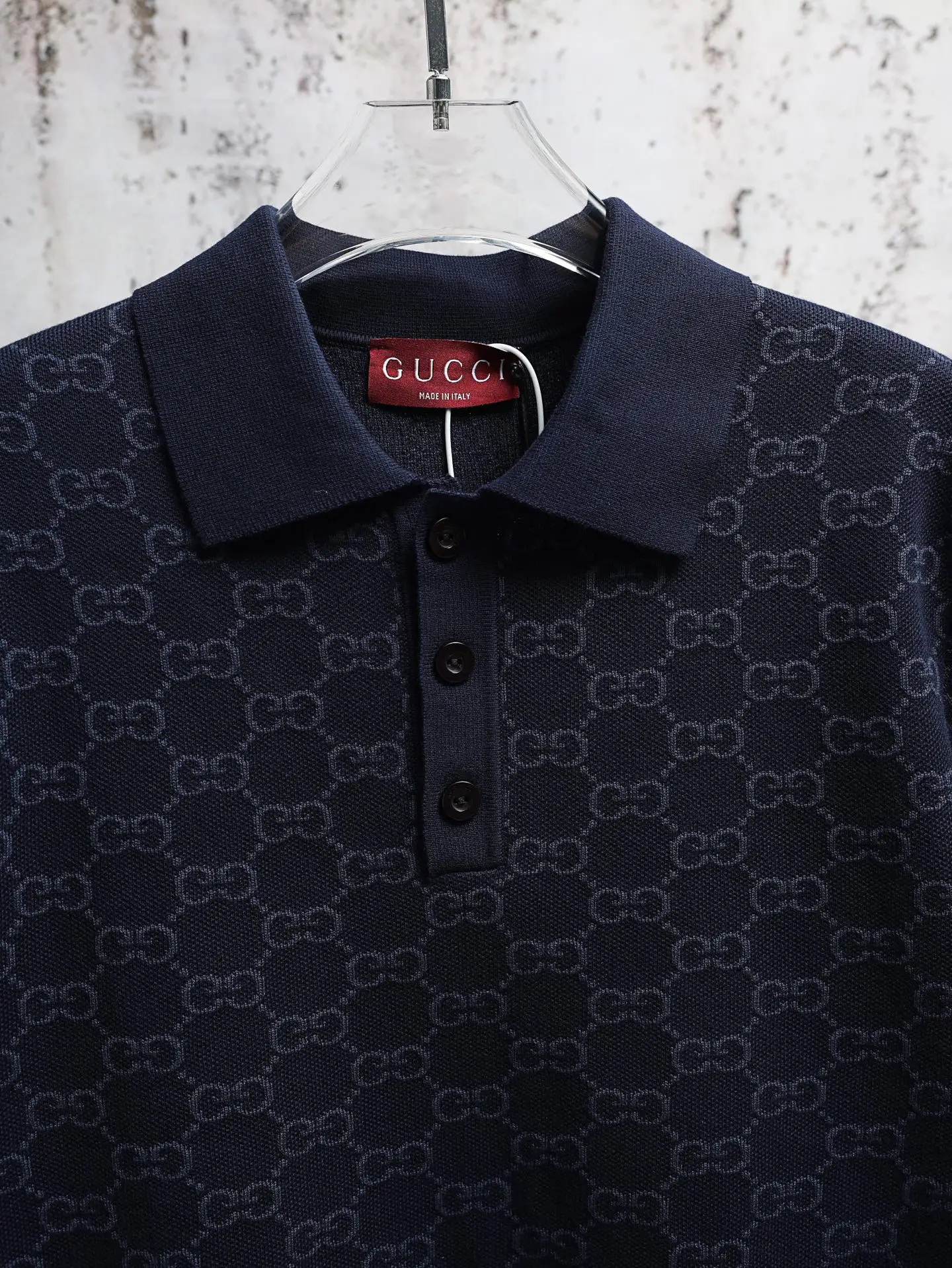 GG Monogram Cotton and Silk-Blend Polo Shirt D22521921 — view 3