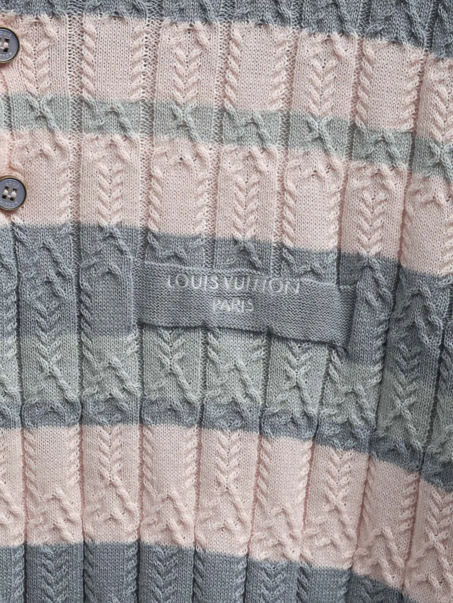 Striped Cable-Knit Cotton Polo Shirt D23021901 — view 7
