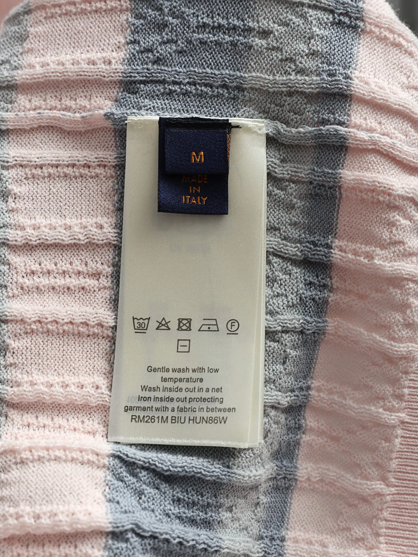 Striped Cable-Knit Cotton Polo Shirt D23021901 — view 10