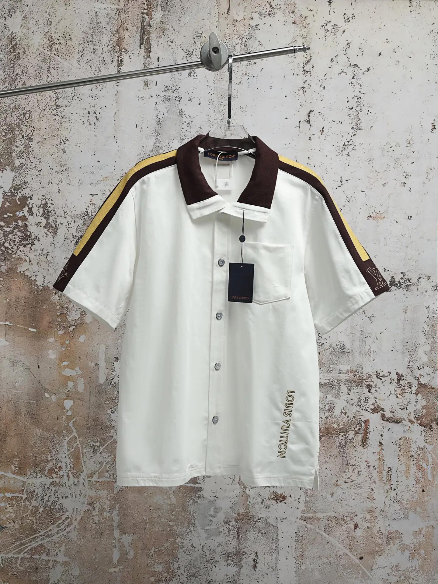 Embroidered Piqué Cotton Short-Sleeve Shirt D23021922
