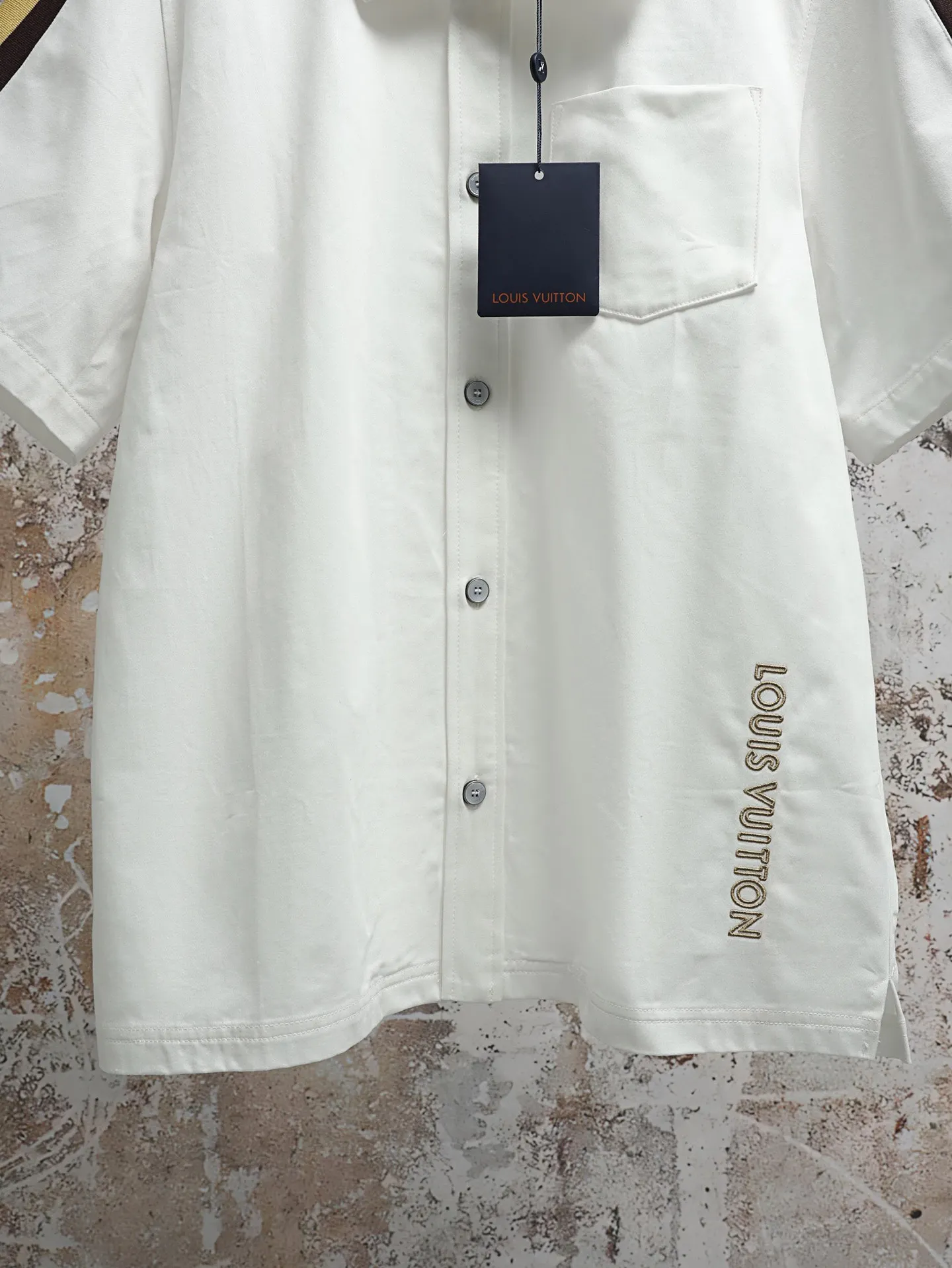 Embroidered Piqué Cotton Short-Sleeve Shirt D23021922 — view 4