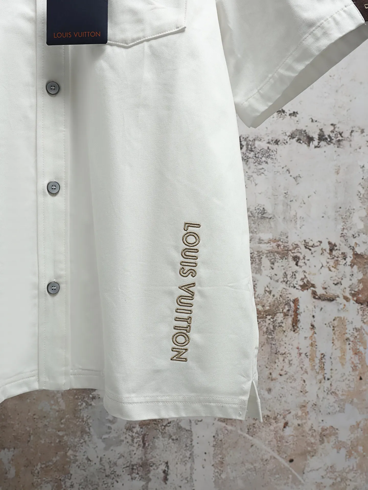 Embroidered Piqué Cotton Short-Sleeve Shirt D23021922 — view 7