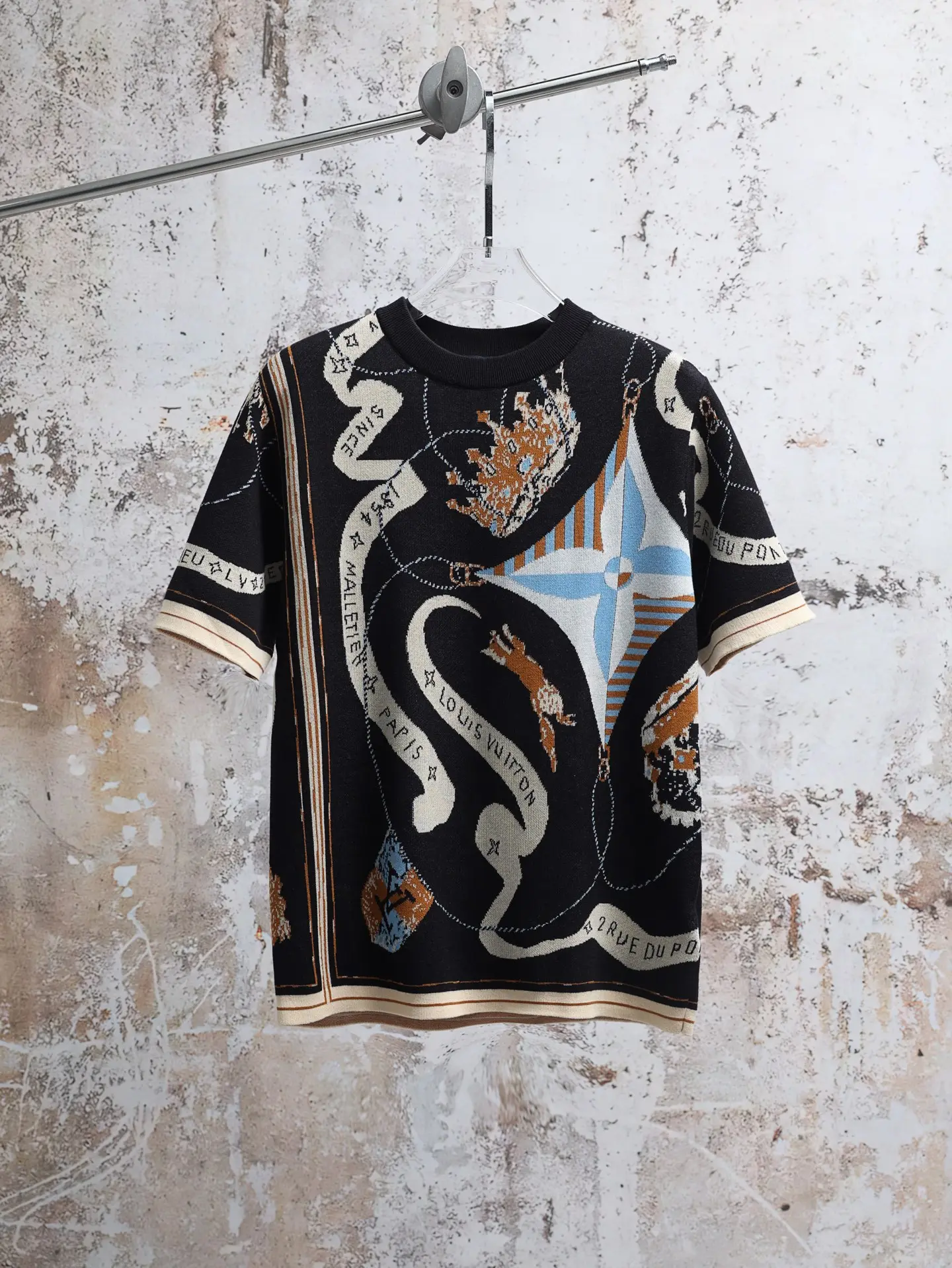 Monogram Jacquard Short-Sleeve Knit T-Shirt D25021941