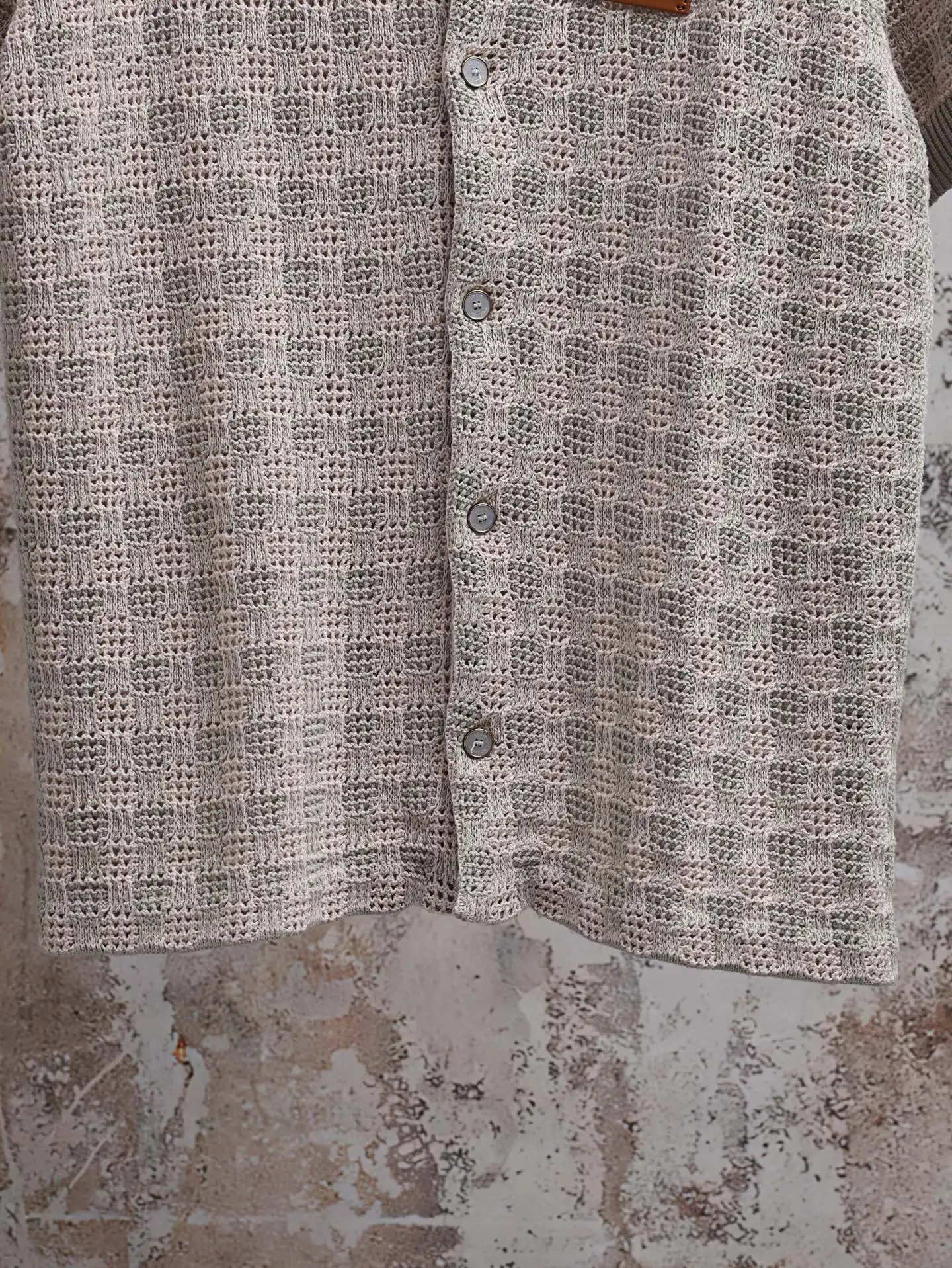 Monogram Open-Knit Cotton Polo Shirt D25021895 — view 6