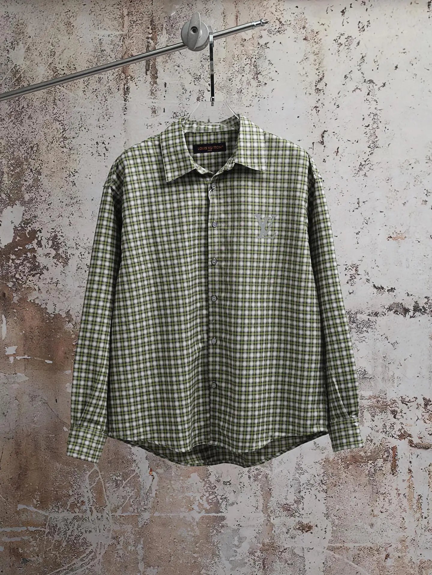 Monogram Reflective Plaid Long-Sleeve Shirt D26021893