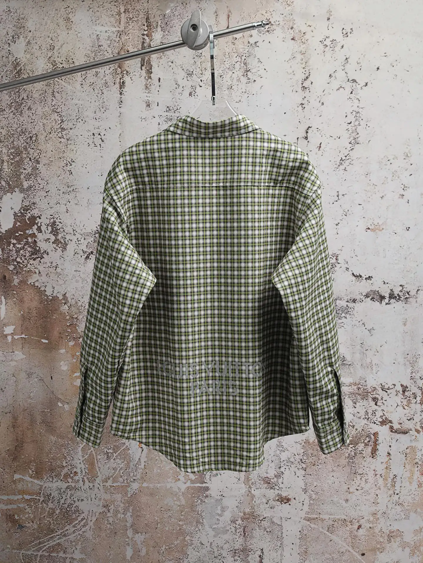 Monogram Reflective Plaid Long-Sleeve Shirt D26021893 — view 2
