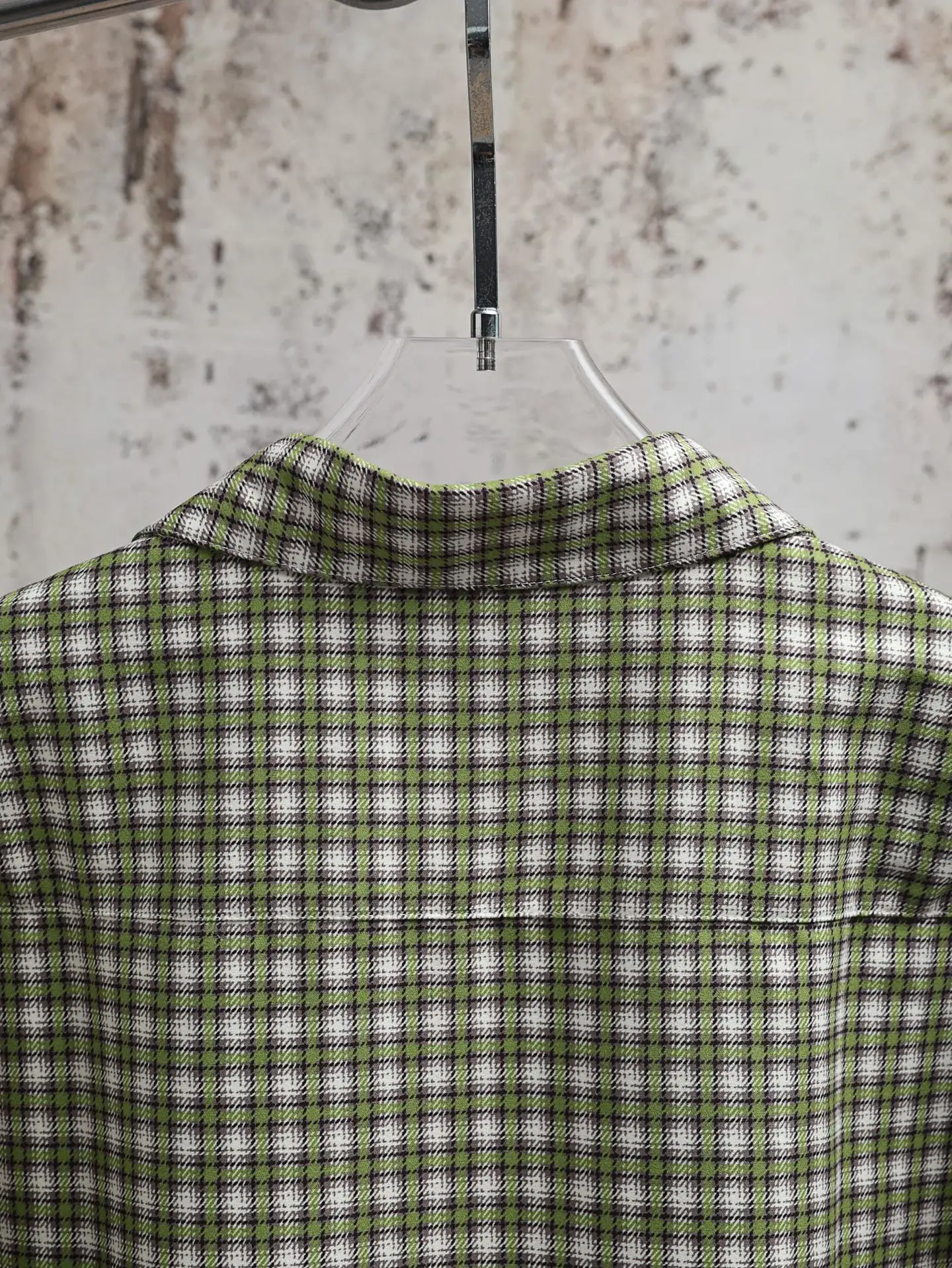 Monogram Reflective Plaid Long-Sleeve Shirt D26021893 — view 5