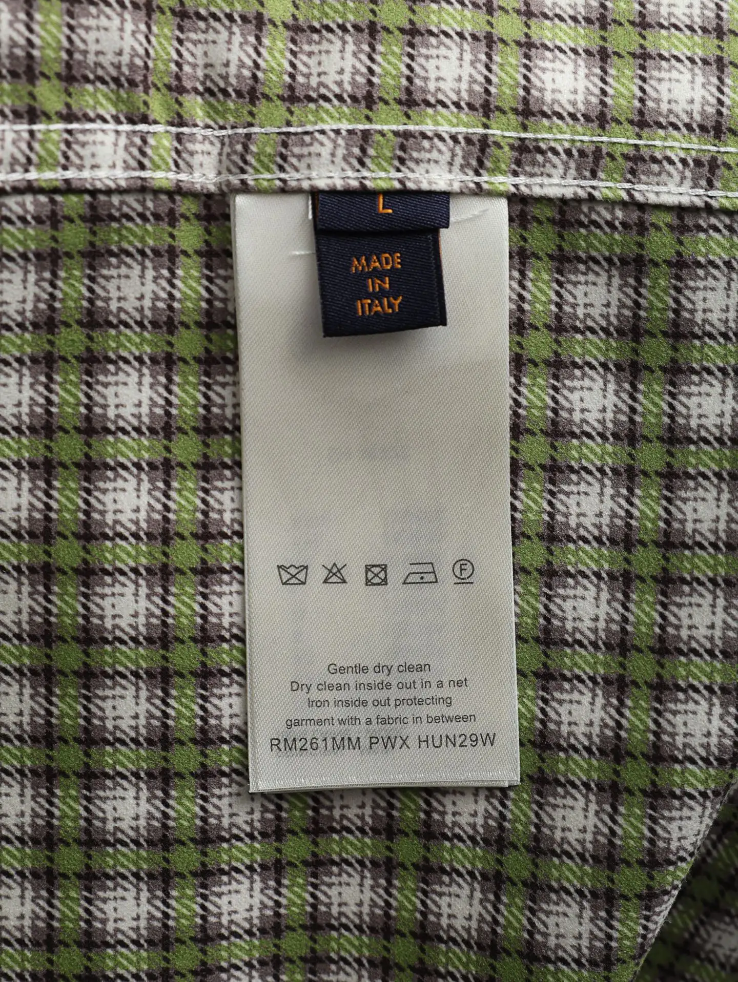 Monogram Reflective Plaid Long-Sleeve Shirt D26021893 — view 9