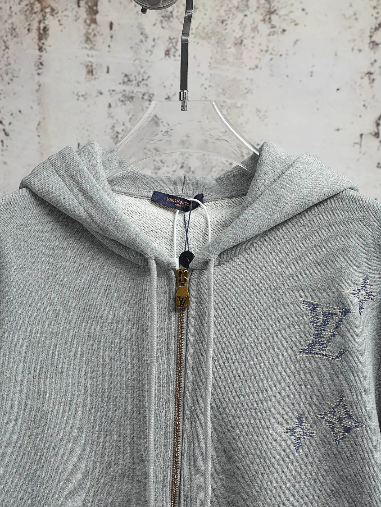 Embroidered Monogram Zip-Up Hoodie D27021919 — view 3