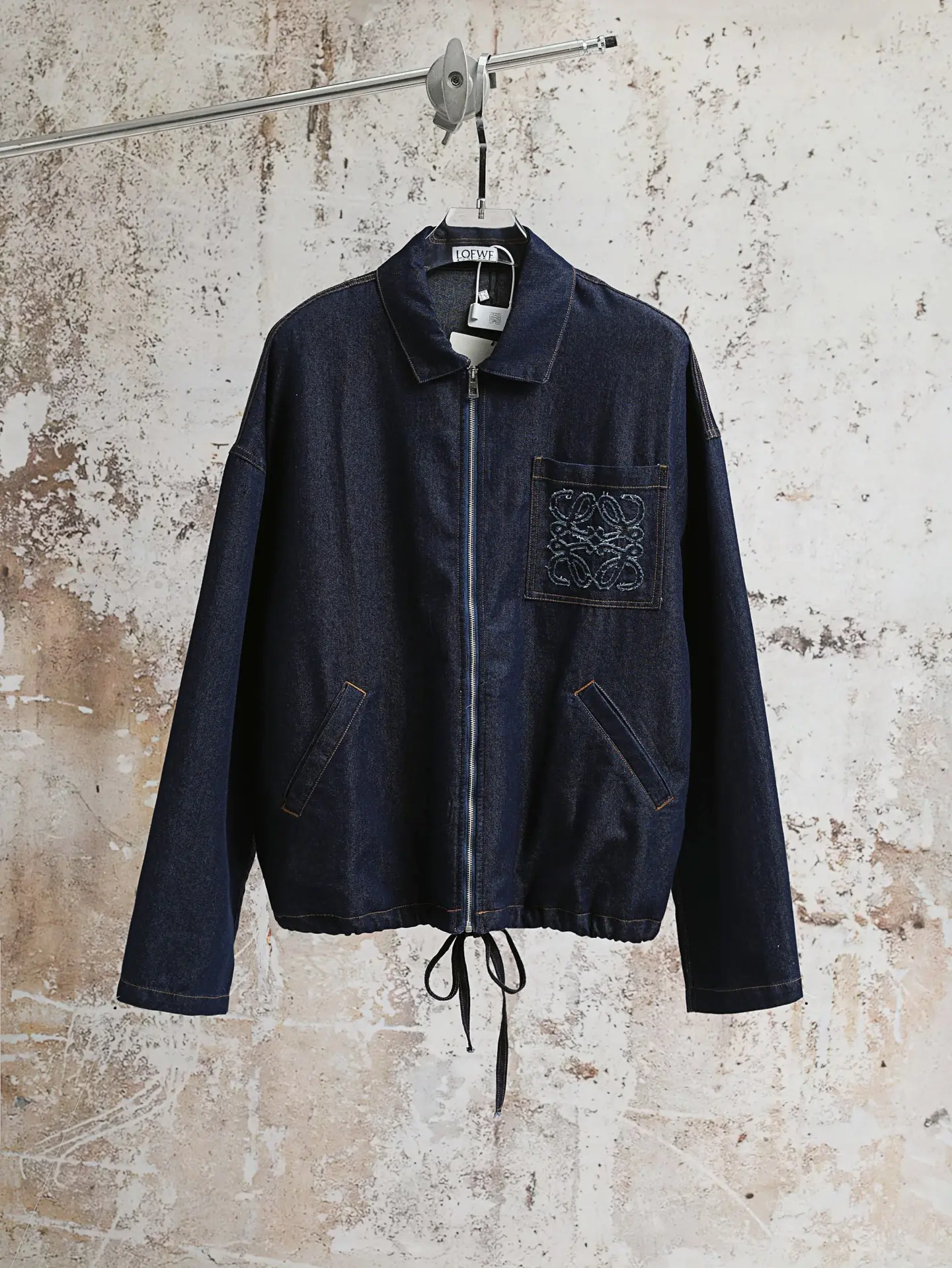 Anagram Embroidered Denim Zip-Up Jacket D28021890