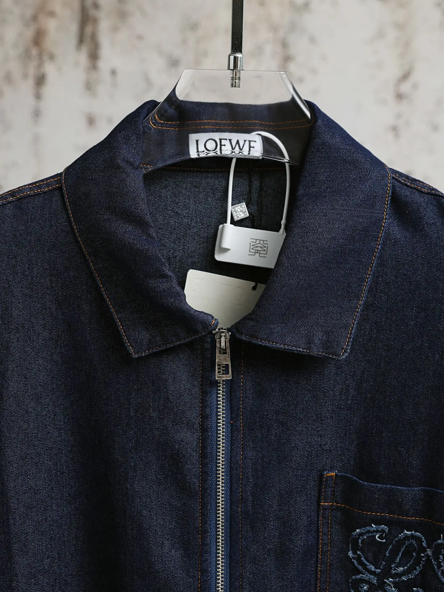 Anagram Embroidered Denim Zip-Up Jacket D28021890 — view 4