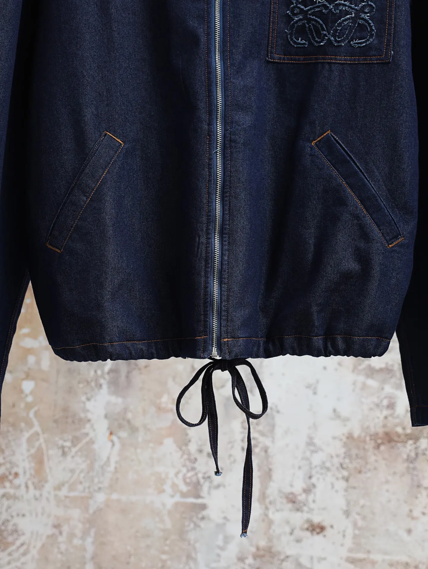 Anagram Embroidered Denim Zip-Up Jacket D28021890 — view 8