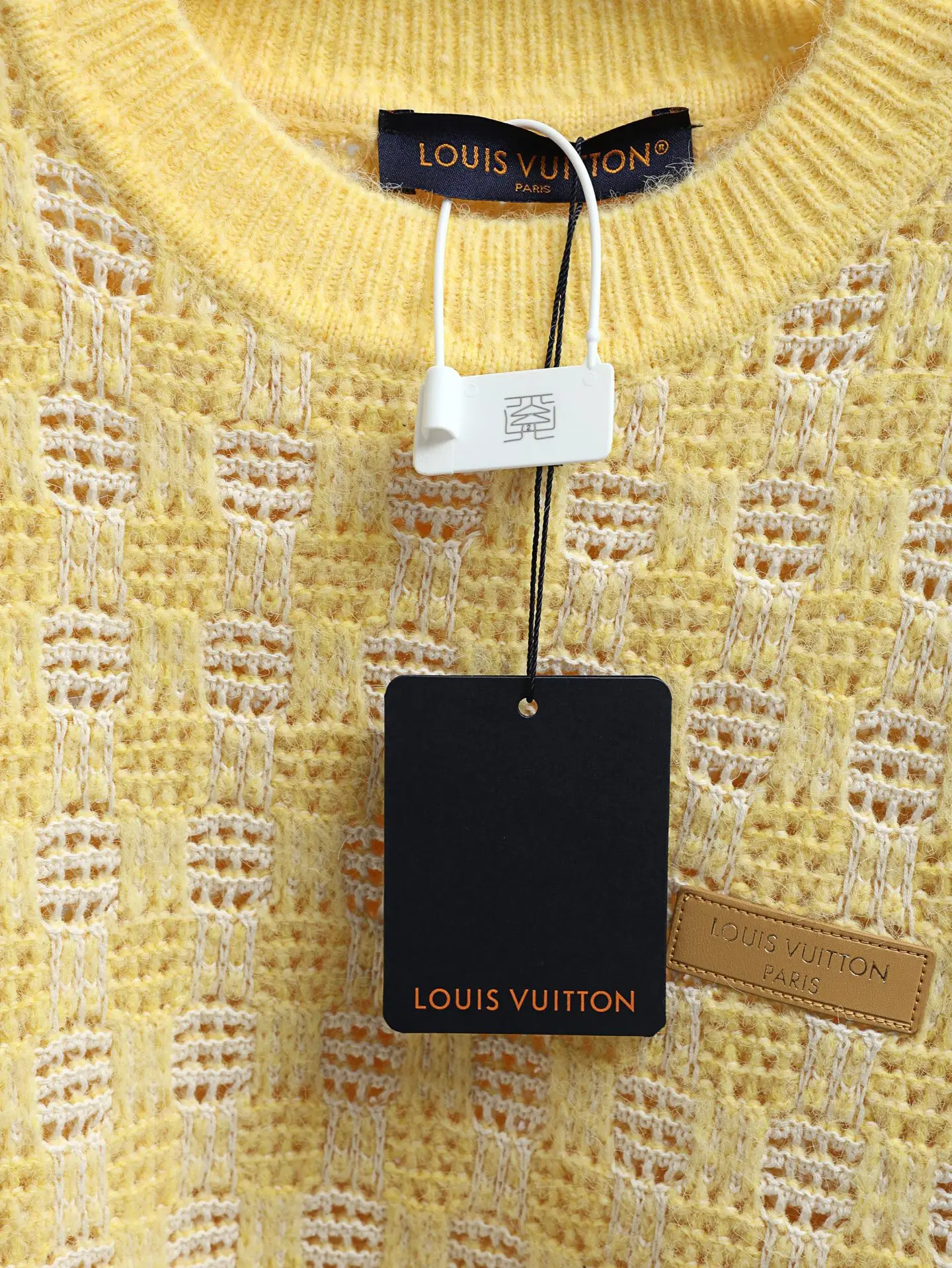 Checkered Open-Knit Cotton and Wool Sweater D29521881 — view 5