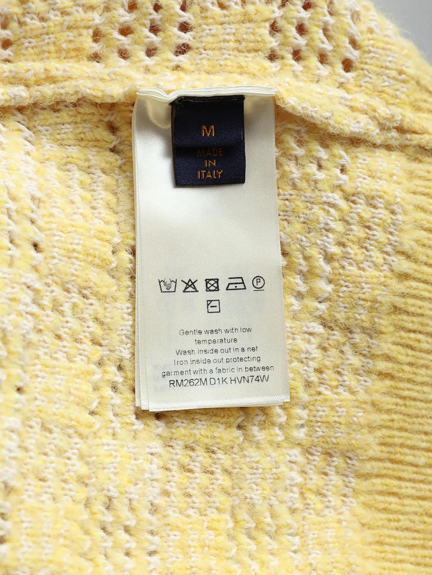 Checkered Open-Knit Cotton and Wool Sweater D29521881 — view 10